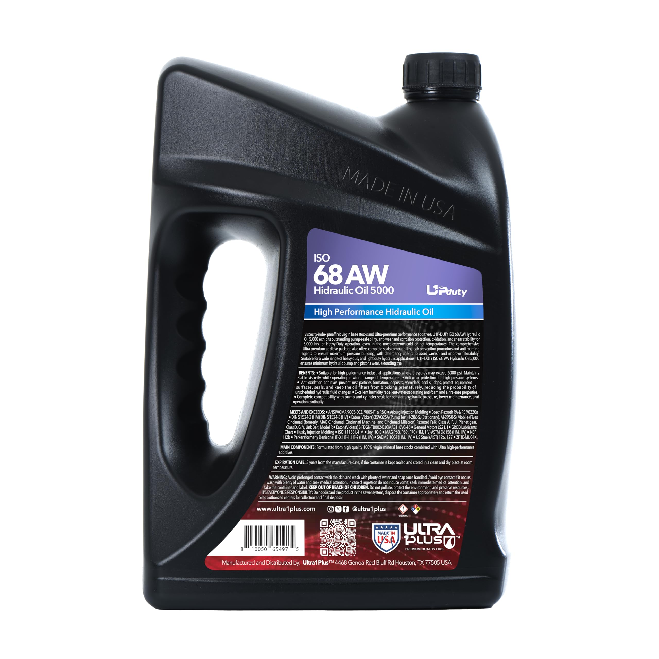 Premium AW ISO 68 Hydraulic Oil - 4 Gallon Pail for Heavy Machinery & Industrial Equipment - Ideal for Hydraulic Systems, Construction Equipment, and Agricultural Machinery