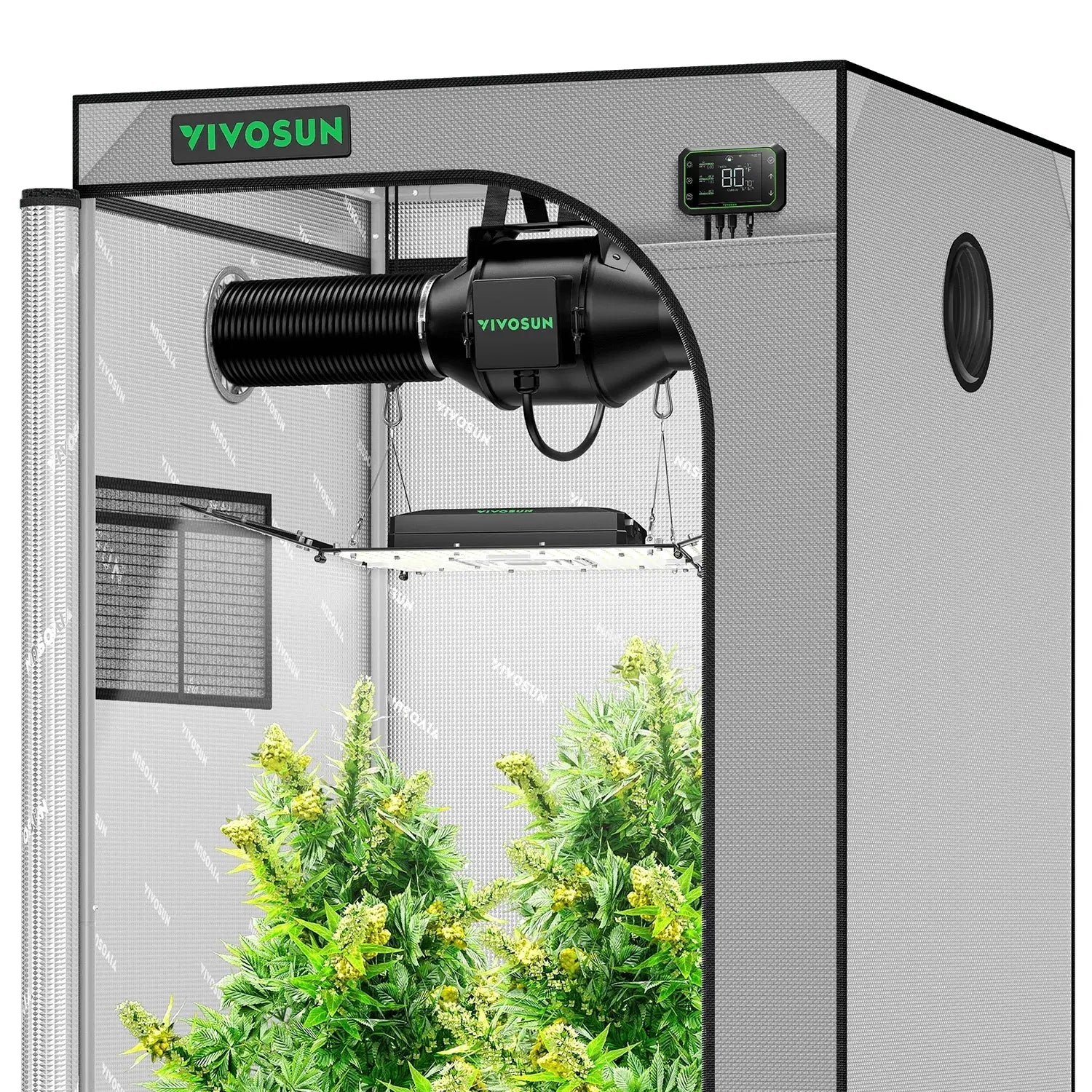 Vivosun Smart Gray Grow Tent Kit for Indoor Plants | 3' x 3' Hydroponic System with 3 Plant Capacity - Perfect for Home Gardening, Seed Starting & Indoor Herb Cultivation