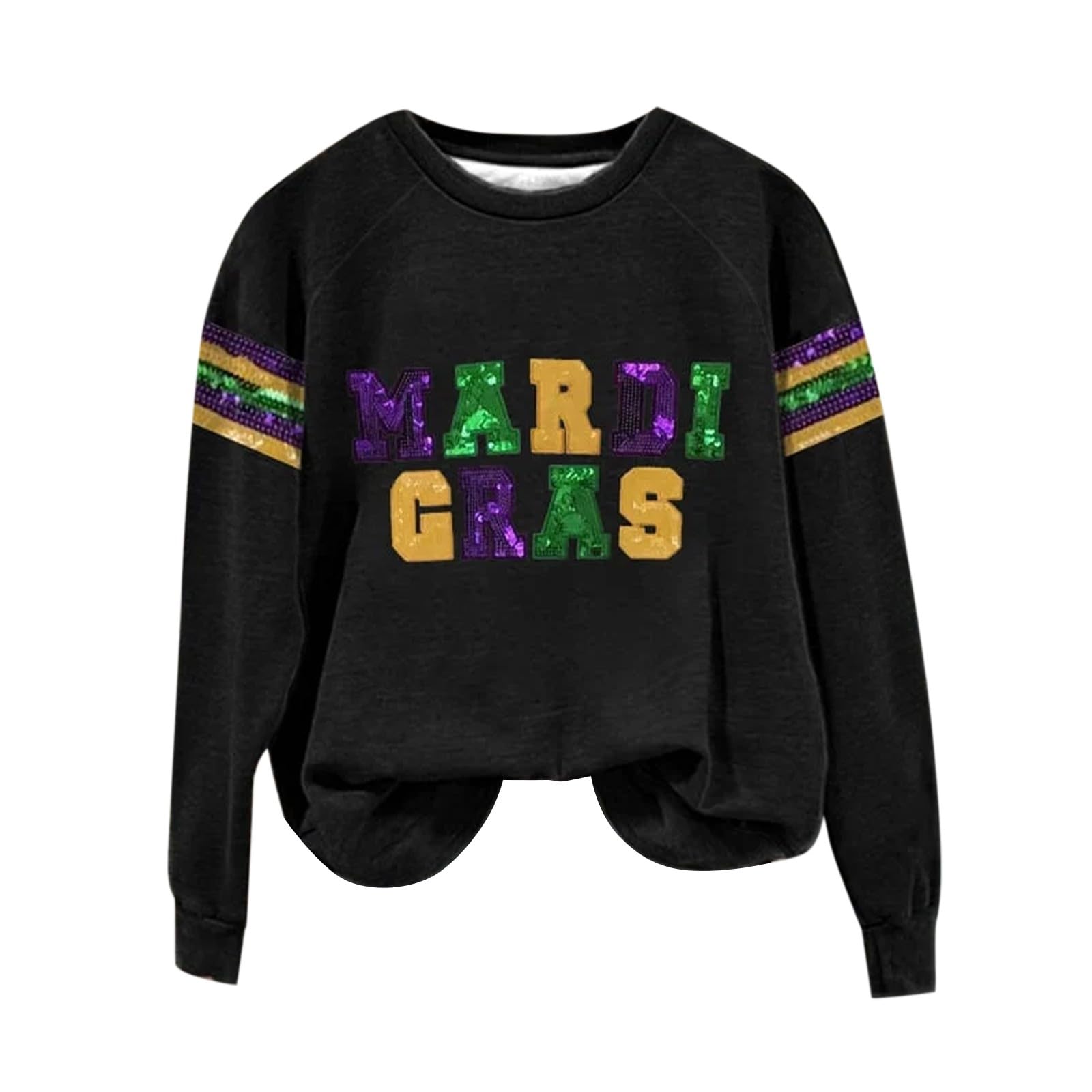 Sexy Mardi Gras Outfit for Women - Carnival Print Crew Neck Long Sleeve Spring Party Top 2025 | Perfect for Mardi Gras Celebrations, Costume Parties & Night Out Events