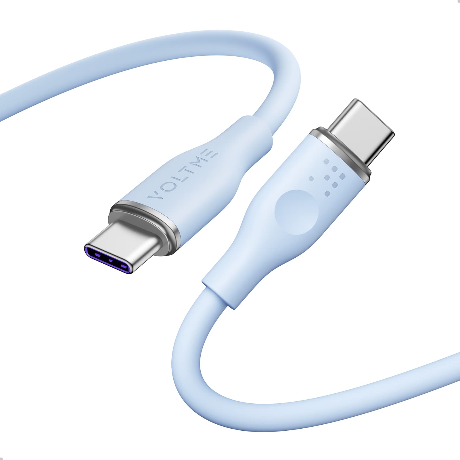 VOLTME 100W USB C to USB C Fast Charging Cable 3.3ft/1M with E-Marker - PD Compatible for MacBook Pro 2020/2021, iPad Pro/Air, iPhone 14 Pro Max, Galaxy S21, Pixel, Nintendo Switch - Perfect for Travel, Office & Home Charging (Blue)