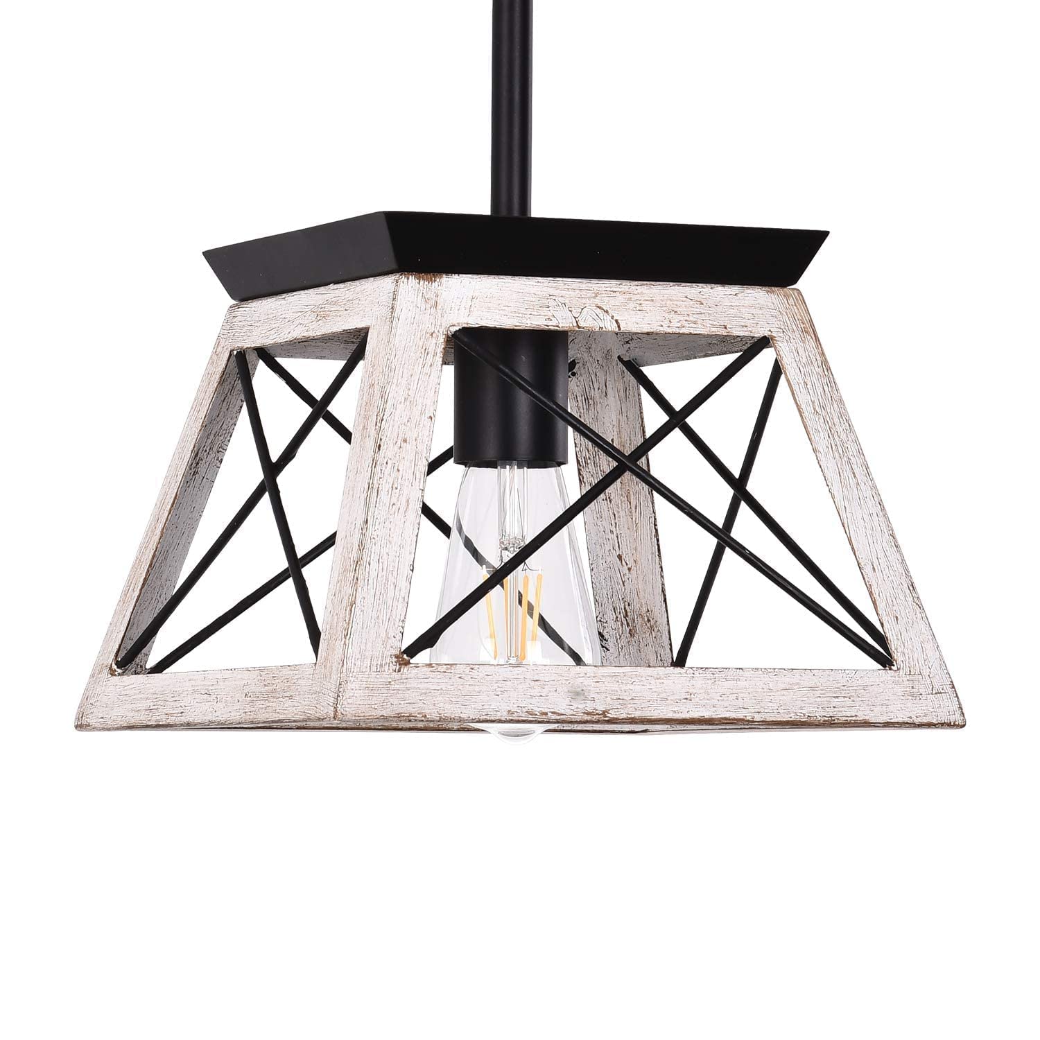 Luupyia Farmhouse Ceiling Light Fixture & Pendant Light - Vintage Rustic Industrial Style for Kitchen, Dining Room, Bedroom, Living Room, Porch - Easy to Install, Dimmable, Energy Efficient Lighting Solution