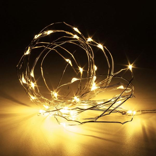 20 LED Battery Operated Copper Wire Fairy Lights - 7ft Weatherproof Warm White String Lights with Timer for Outdoor/Indoor Decor, Garden, Wedding, Party & Christmas Tree Lighting