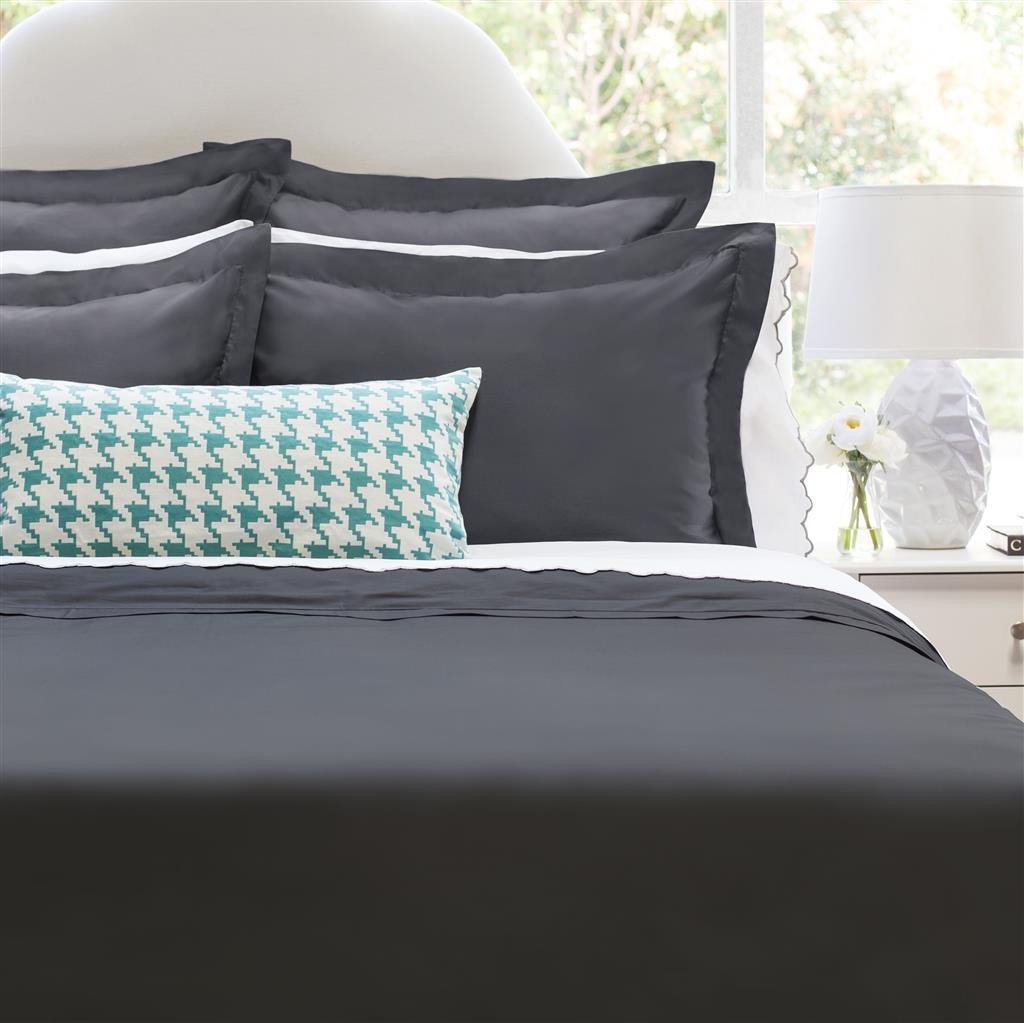 Premium Peninsula Charcoal Grey Duvet Cover Set - Soft & Breathable 100% Cotton Bedding - Perfect for Master Bedroom, Guest Room & Luxury Hotels