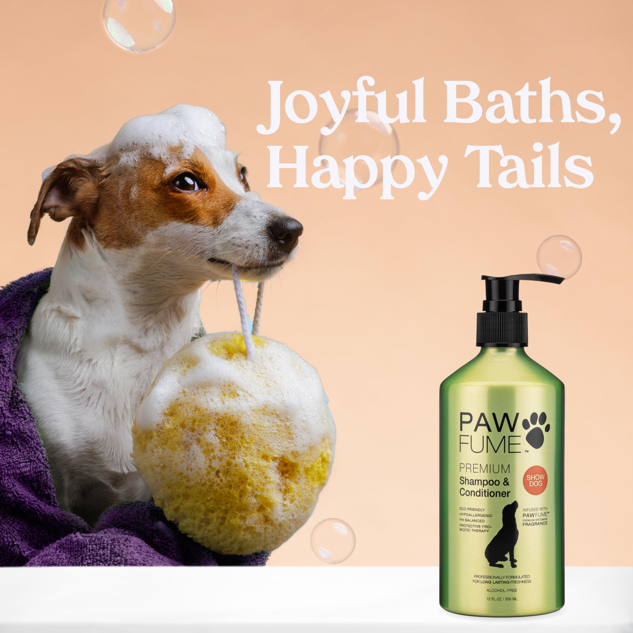 PAWFUME Grooming Dog Spray (Blue Ribbon) + Dog Shampoo & Conditioner (Show Dog) + Spray Dog Lotion Set for Odor Control & Shiny Coat – Perfect for Bath Time, Grooming & Show Dogs