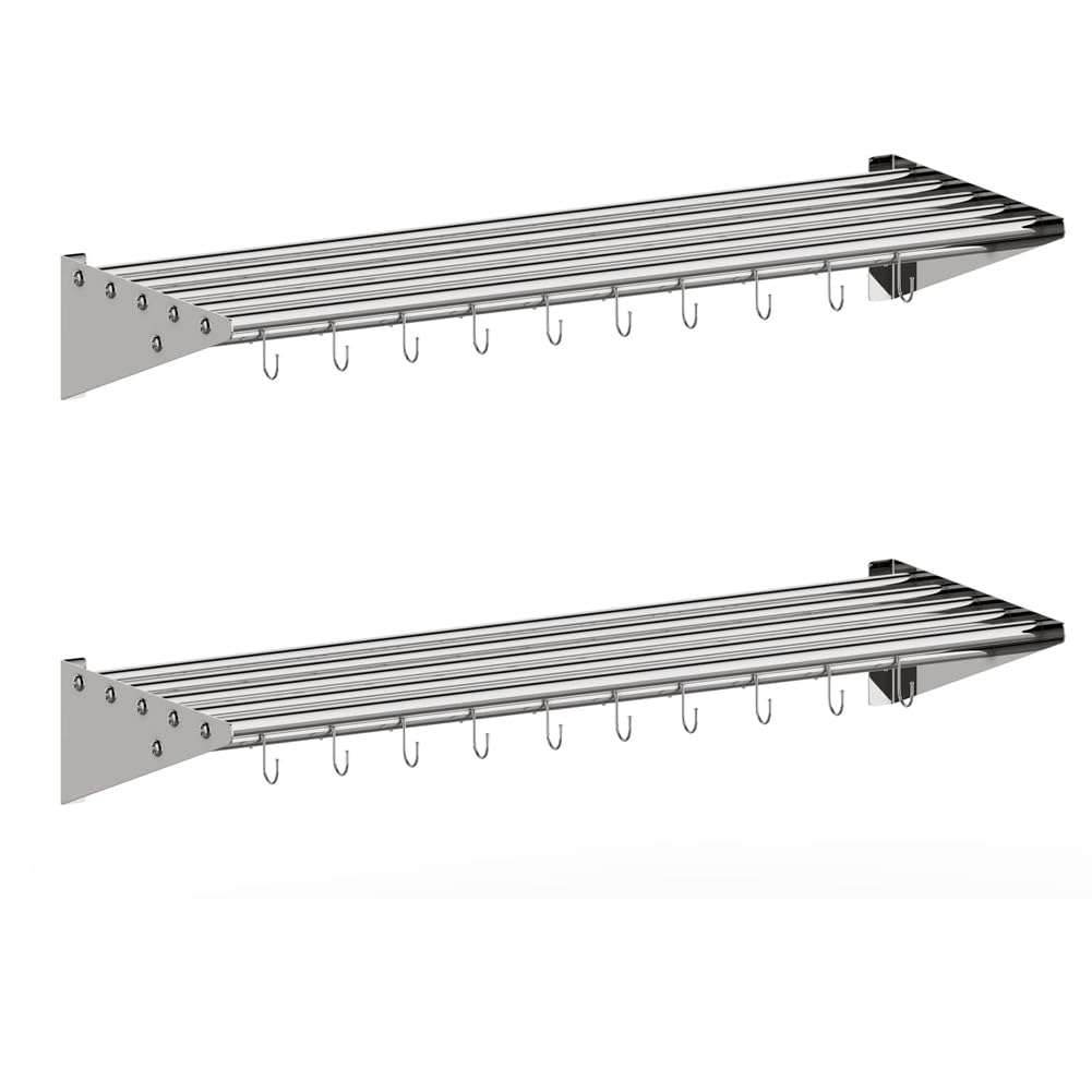 GARVEE 2 Pack NSF Certified Stainless Steel Hanging Rack - 12