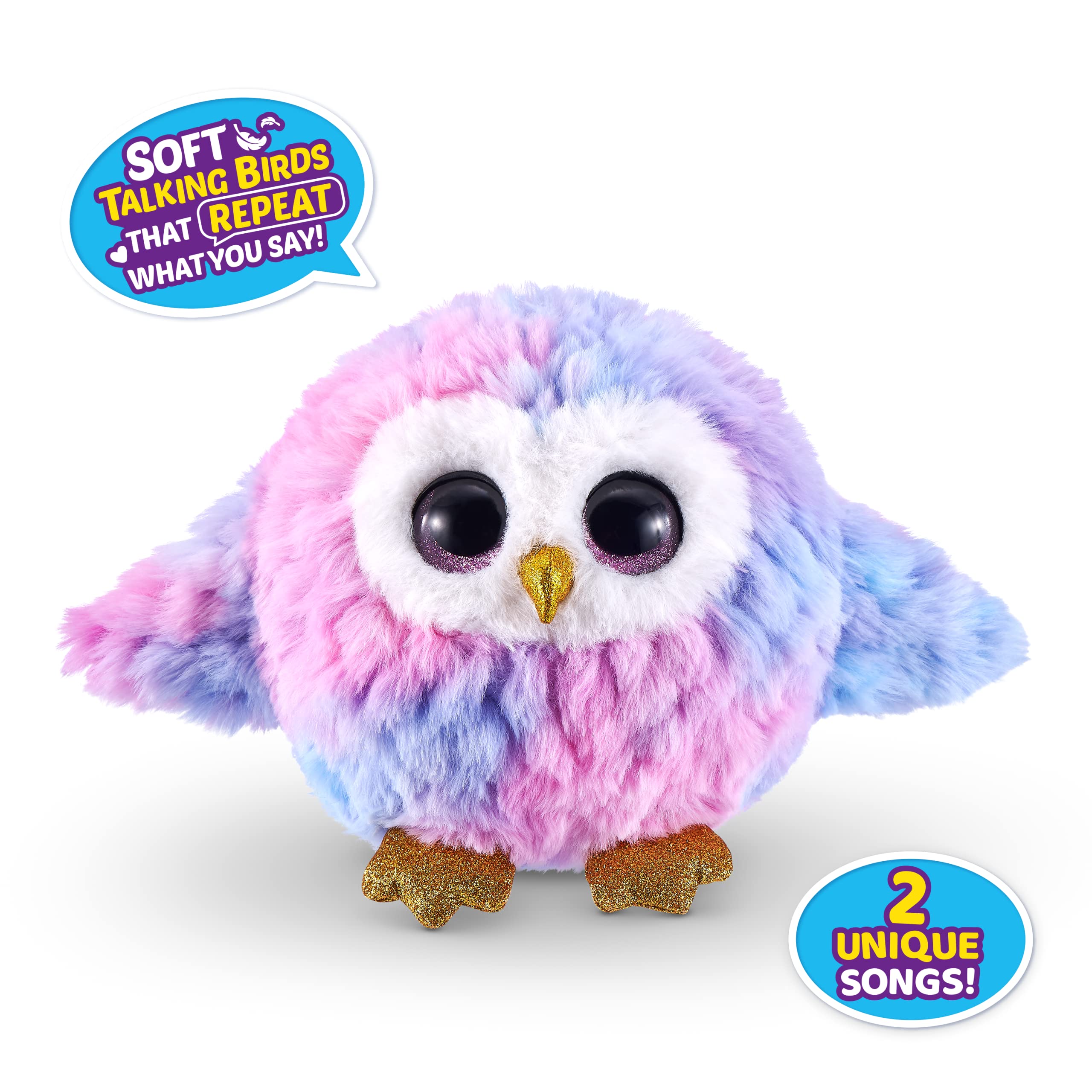 ZURU Pets Alive Chirpy Birds Electronic Talking Owl Toy - Interactive Fluffy Plush Animal with Surprise Egg, Stickers, Comb & Clay - Fun Gift for Girls & Kids | Perfect for Playtime, Birthday Parties & Collectibles