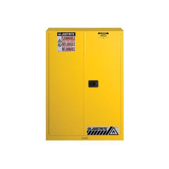 Justrite 894500 45 Gallon Sure Grip EX Flammable Safety Cabinet - OSHA Compliant Chemical Storage for Workshop, Garage & Industrial Use