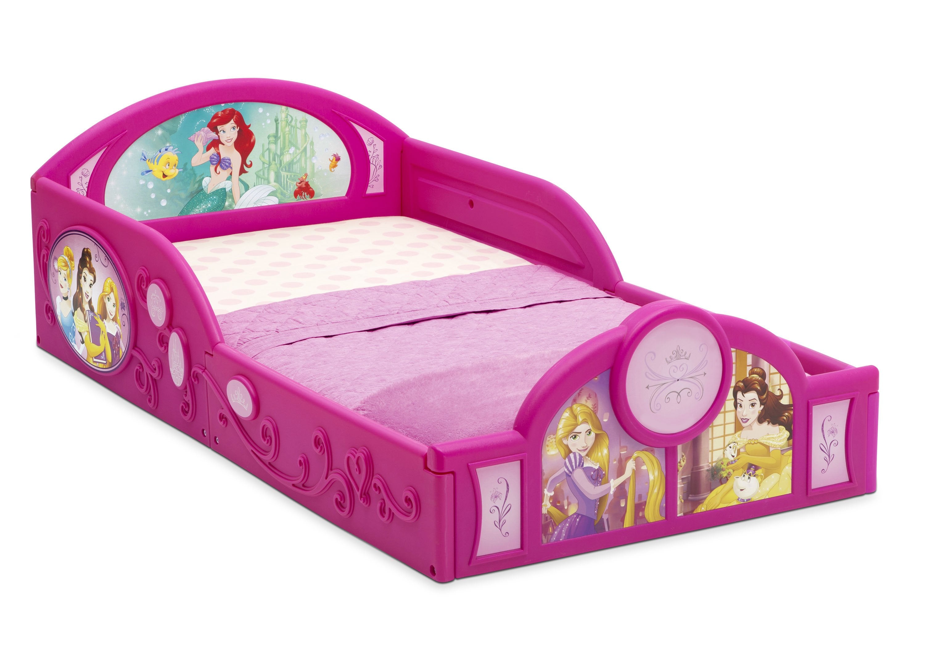 Princess Deluxe Toddler Bed with Safety Guardrails - Perfect for Girls' Bedroom Decor & Sleep Safety