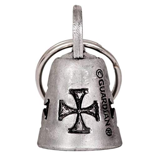 Hot Leathers BEA1005 Silver Iron Cross Guardian Bell for Motorcycles - Protective Bike Accessories for Riders, Bikers & Cruisers (Great Gift for Harley Davidson Enthusiasts)