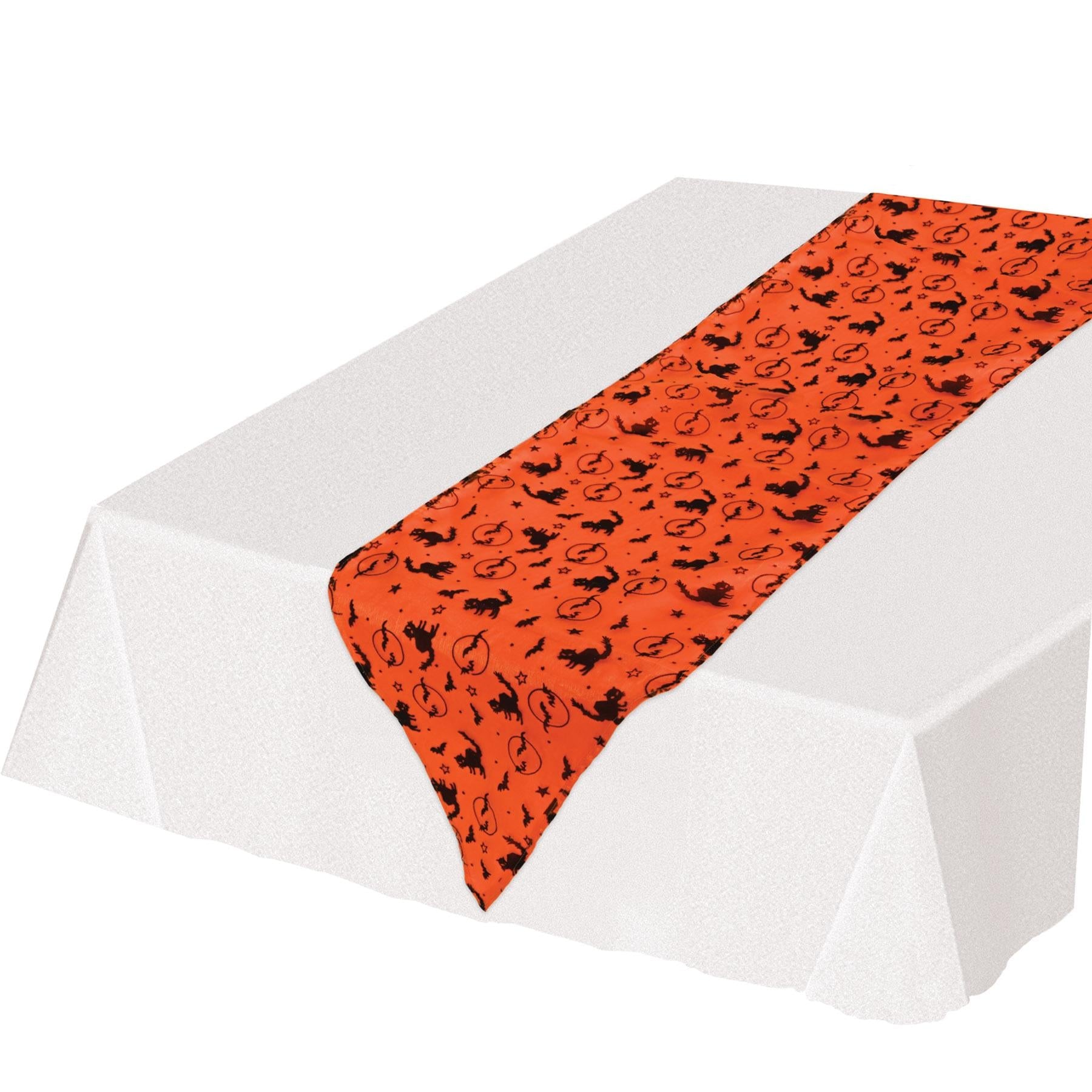 12 Pack Halloween Fabric Table Runner - Spooky Party Decor for Dining Table, Buffet, and Holiday Celebrations