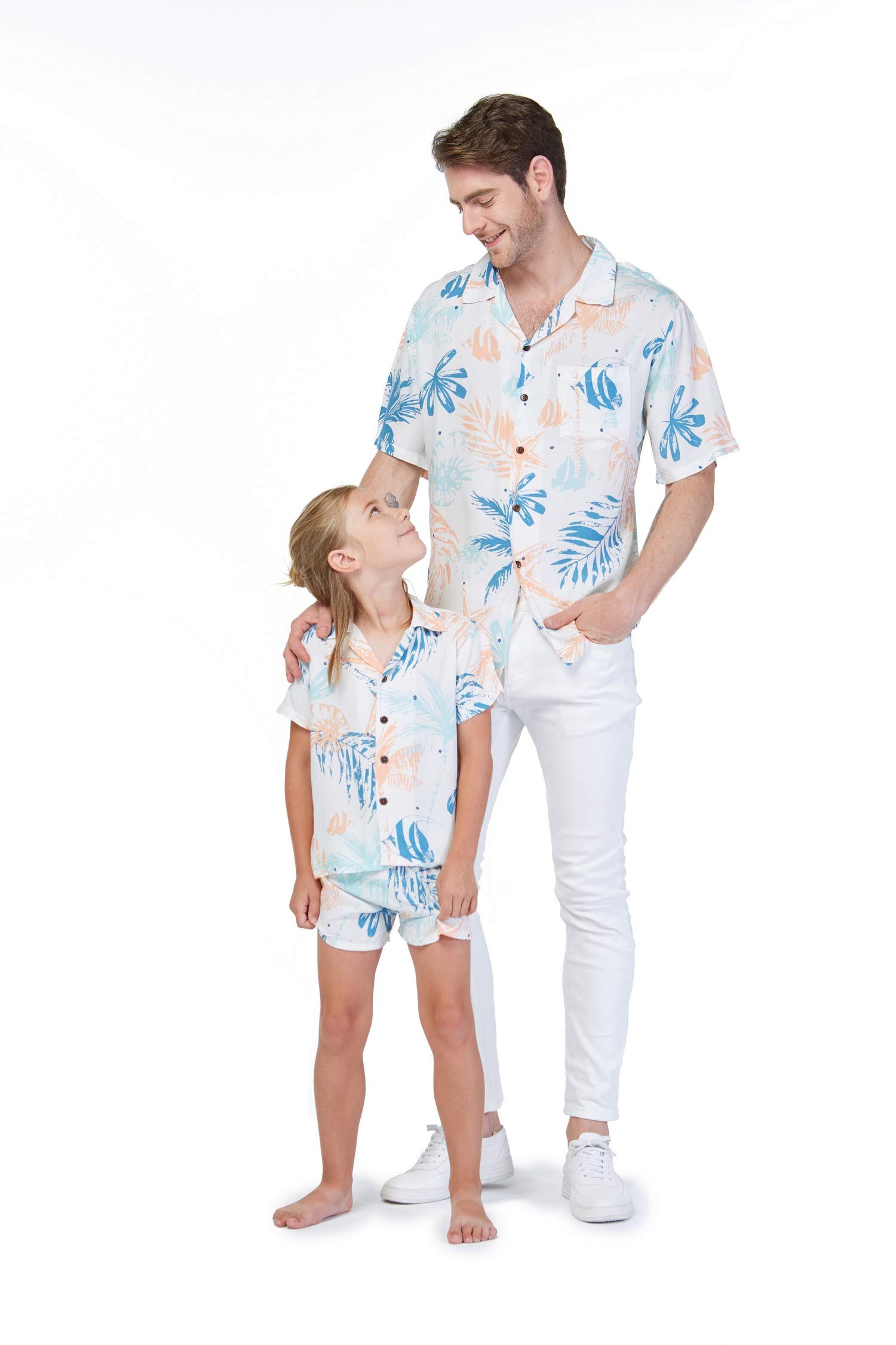 **Hawaiian Luau Shirt for Men & Boys - Sunset Red Tropical Aloha Shirt | Beach Party, Summer Vacation & Luau Outfit**
