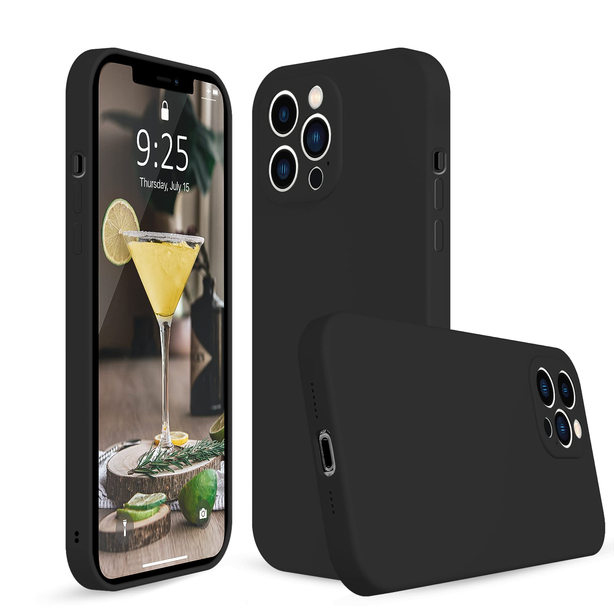 **Premium Liquid Silicone Case for iPhone 13 Pro Max (6.7 Inch) - Full Body Protection, Camera Cover & Microfiber Lining - Shockproof & Anti-Scratch - Perfect for Work, Travel & Outdoor Activities (Black)**