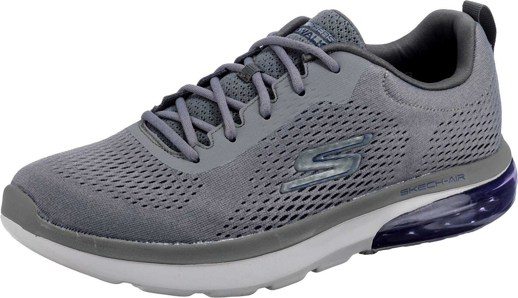 Skechers Men's Go Walk Air 2.0 Lightweight Walking Shoes - Comfortable Slip-On Sneakers for Men - Grey (Size 7.5 M) - Ideal for Walking, Travel & Everyday Wear
