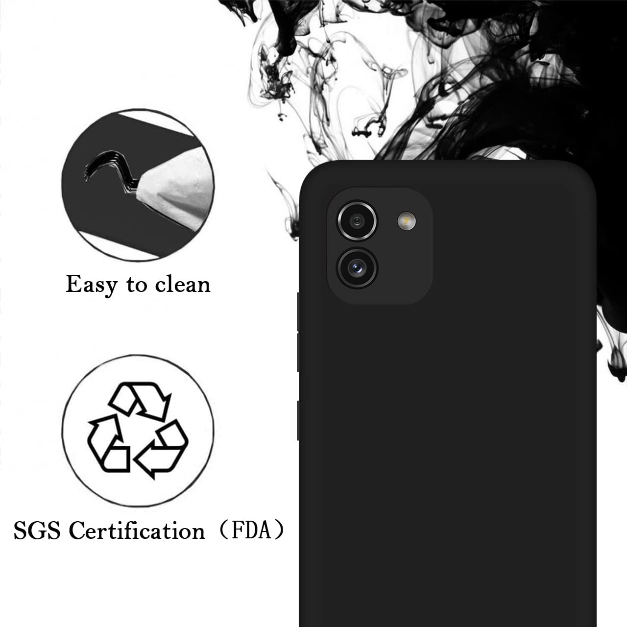 Custom Samsung Galaxy A03 Phone Case - Personalized Photo & Text Name - Anti-Scratch Soft TPU Protective Cover (Black) - Perfect for Daily Use, Travel & Gift Giving