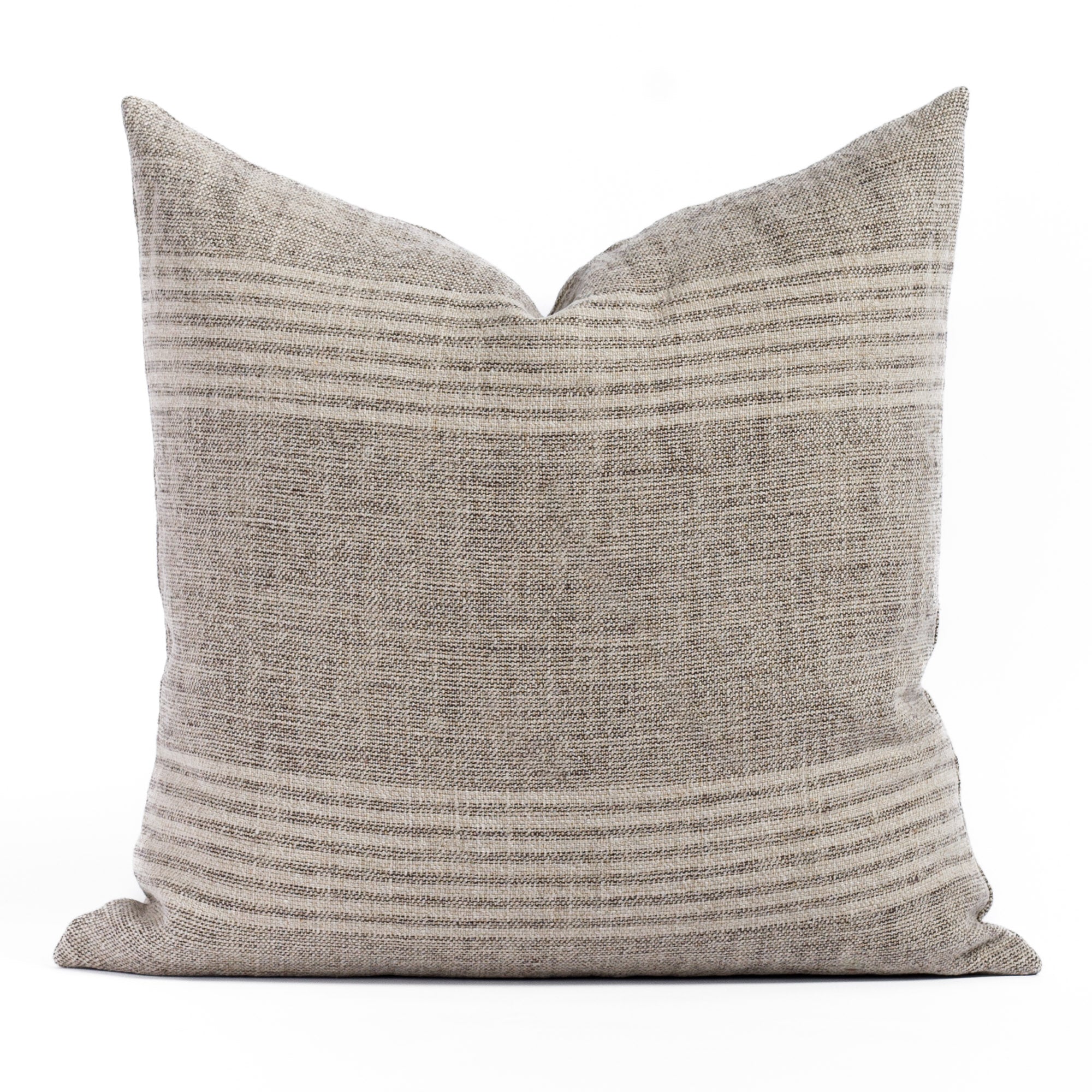 Stockton Stripe 22x22 Decorative Throw Pillow Cover - Graphite Gray Cushion for Sofa, Bed & Home Decor - Soft Cotton Square Pillowcase for Living Room, Bedroom & Dorm