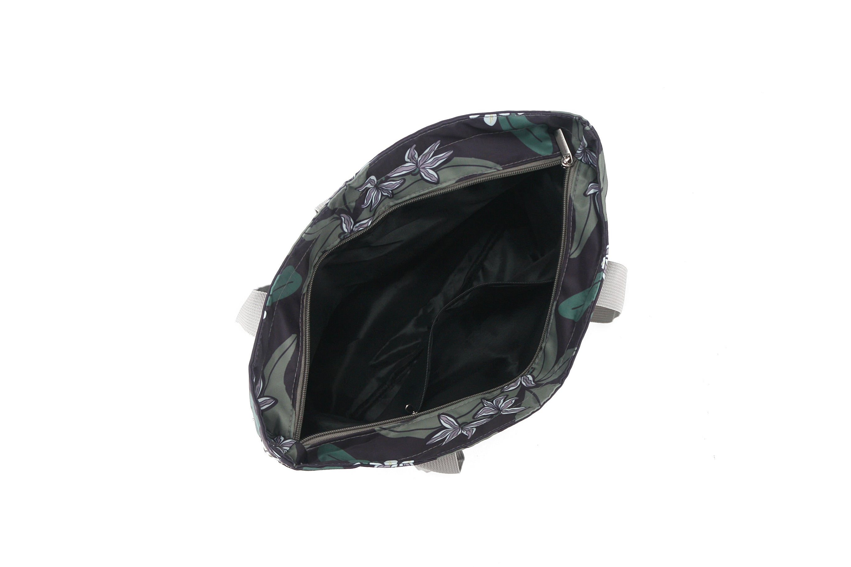 Compact Tote Bag in Jade Naupaka Grey - Stylish & Lightweight for Work, Travel & Everyday Use