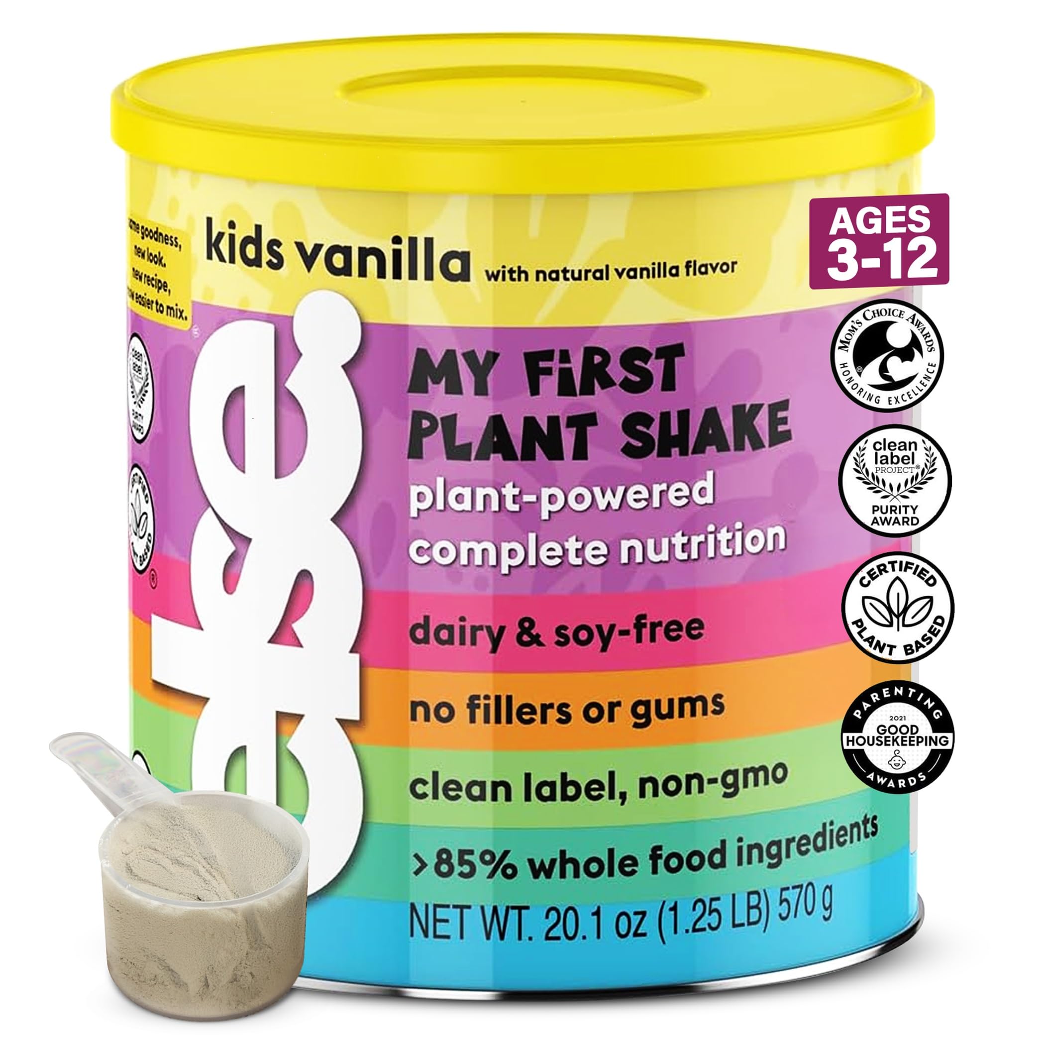 ELSE NUTRITION Plant-Based Kids Protein Shake Powder for Ages 2-12 - Dairy-Free, Complete Nutrition with 25 Vitamins & Minerals | Healthy Vanilla Flavored Snack for Toddlers & Children | Perfect for School Lunches, After-School Activities & Picky Eaters