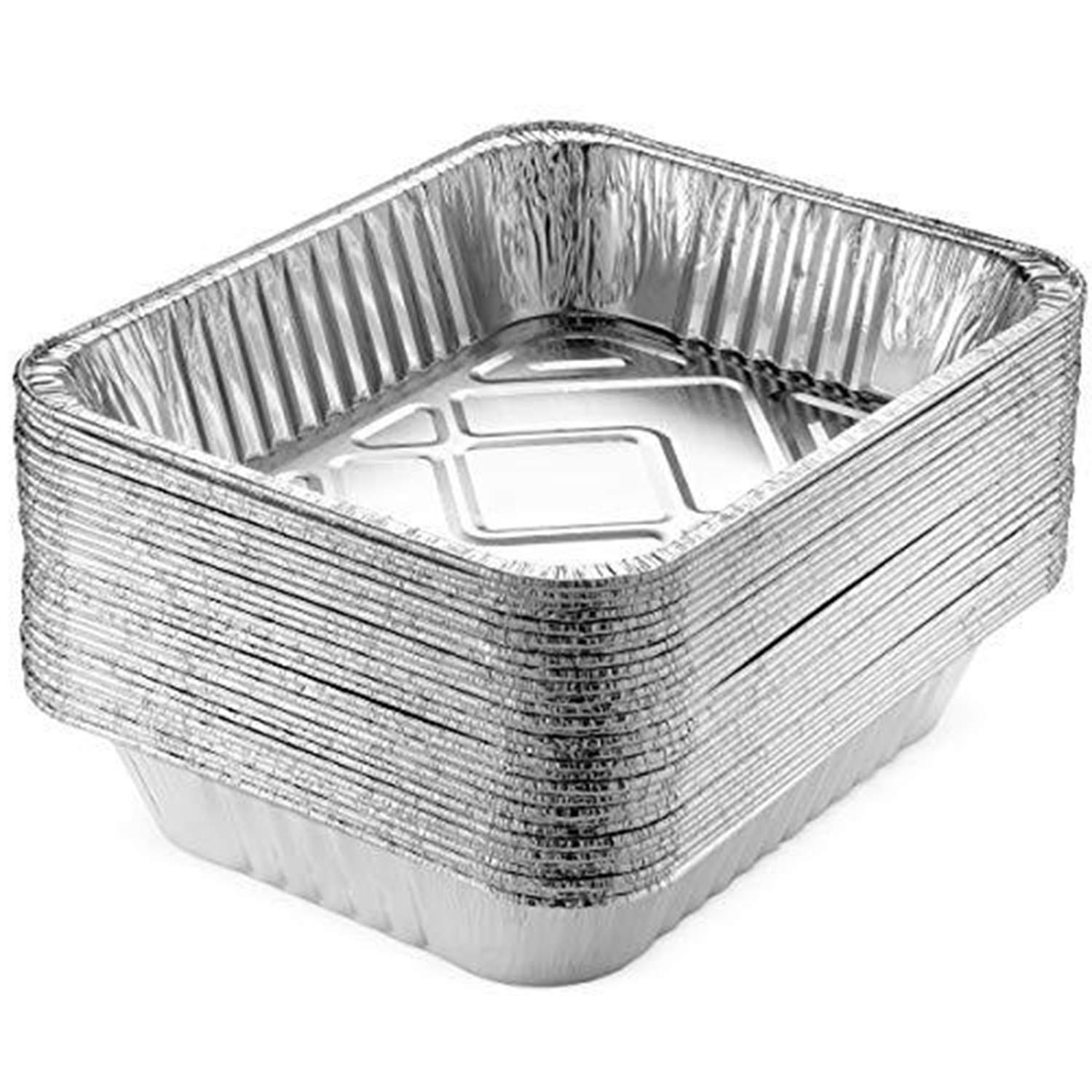 Tiger Chef Aluminum Foil Pans - 50 Pack 9x13 Inch Disposable Freezer & Oven Safe Containers with Dome Lids for Takeout, Baking, Cooking, Food Storage & Freezing | Perfect for Meal Prep, Party Serving & Leftovers