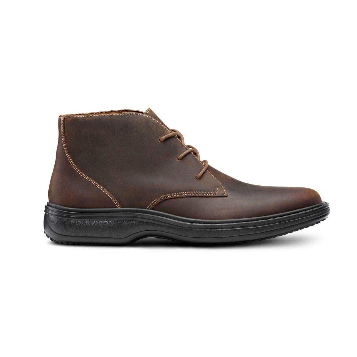 Dr. Comfort Ruk Men's Therapeutic Diabetic Extra Wide Boot - Leather Lace-Up Shoes for Swollen Feet & Arch Support - Ideal for Walking, Work & Daily Comfort