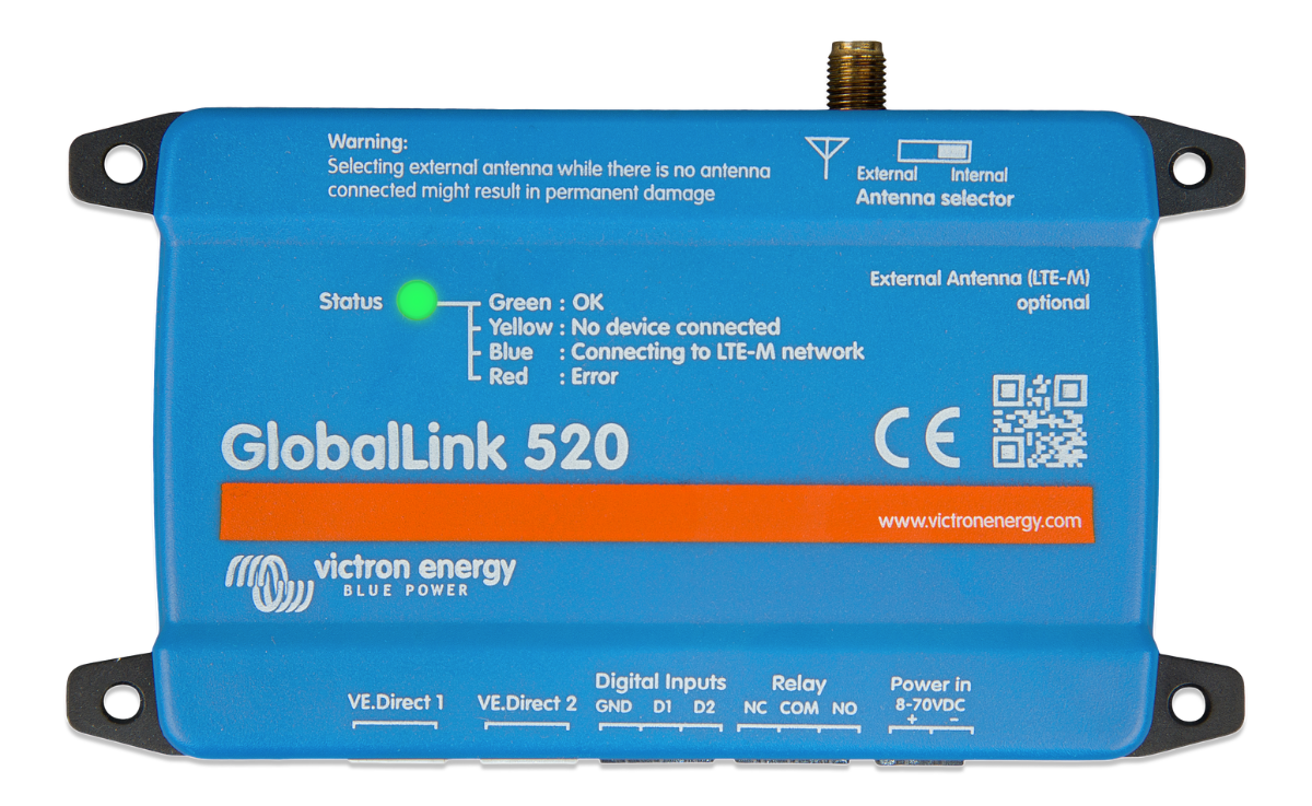 Victron Energy GlobalLink 520 - Smart Battery Monitor & Remote Management System for RVs, Boats & Off-Grid Power - Track Energy Usage via Bluetooth & WiFi