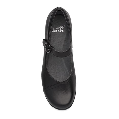 DANSKO FAWNA Black Milled Nappa Leather Clogs - Comfortable Slip-Resistant Shoes for Nurses, Chefs & Professionals | Perfect for Healthcare, Kitchen & Work Environments