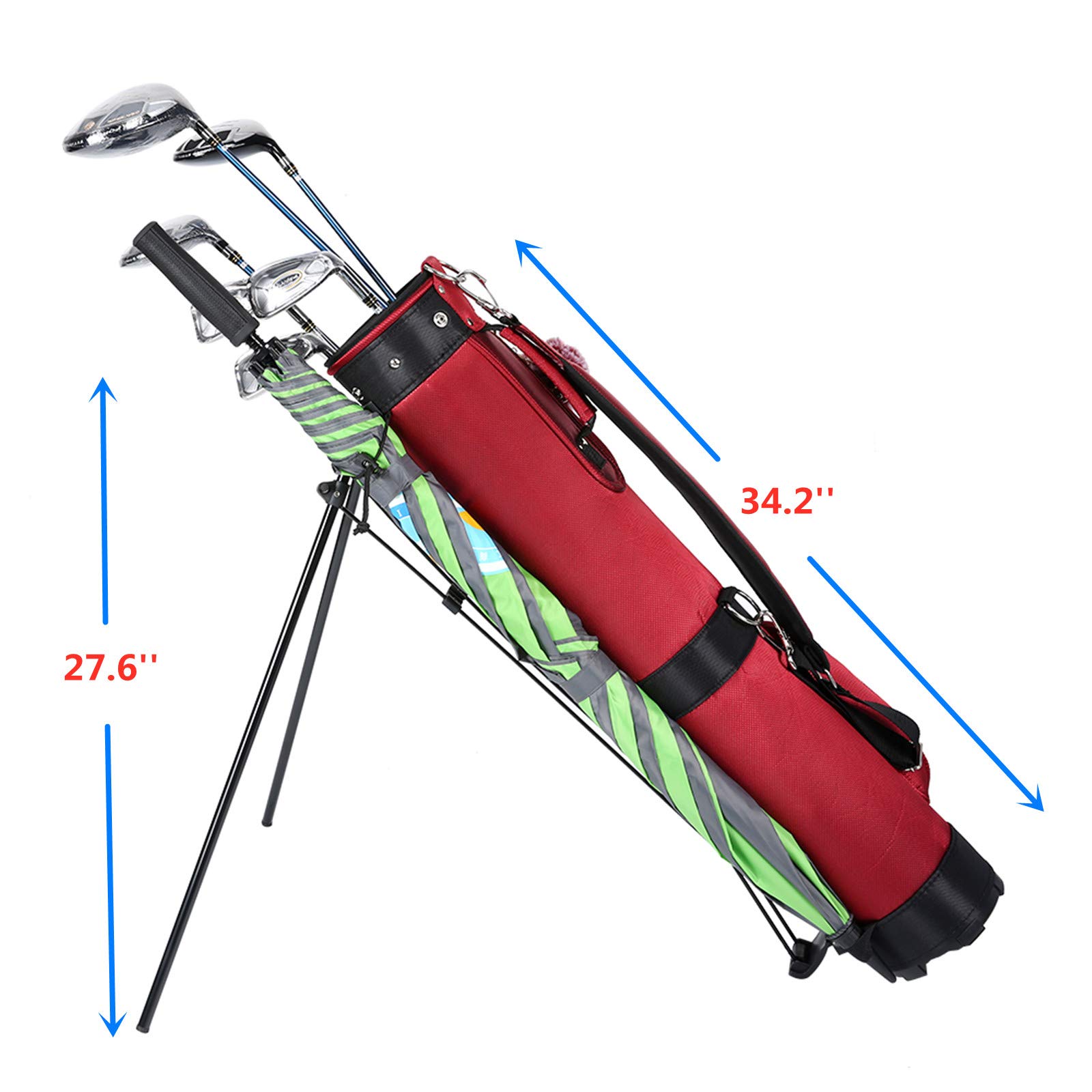 Sunday Golf Stand Bag with Travel Shoulder Strap - Lightweight Carry Golf Bag for Men & Women - Perfect for Weekend Golfing, Driving Range Practice & Travel