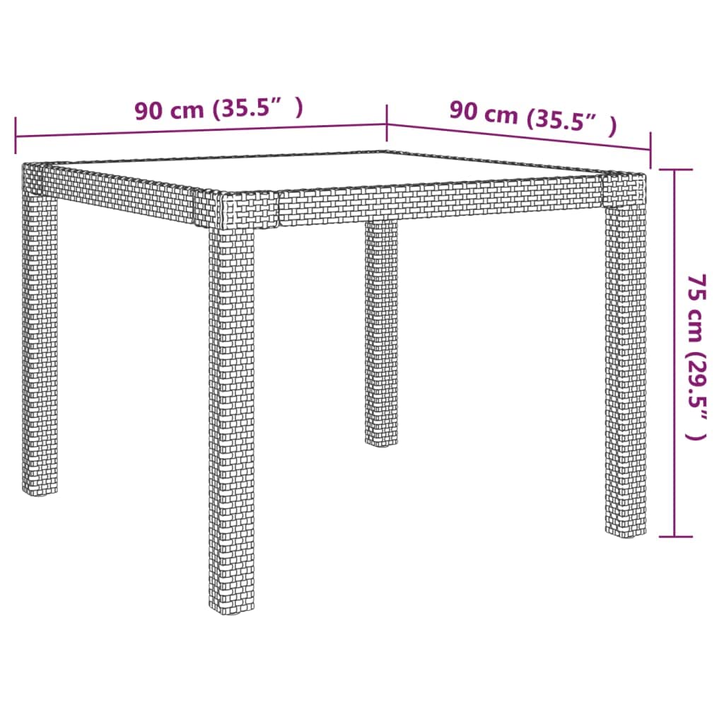 vidaXL 3-Piece Patio Dining Set with Cushions - Gray Poly Rattan Outdoor Furniture for Garden, Terrace, Balcony - Perfect for Al Fresco Dining, Backyard BBQs & Relaxing Outdoors