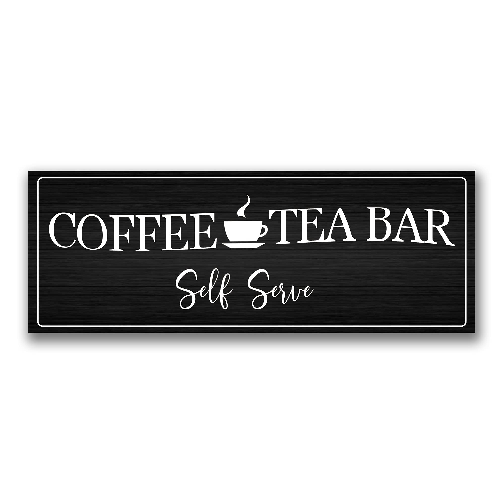 Farmhouse Wood Plaque - Coffee & Tea Bar Sign for Home Decor, Gift for Coffee & Tea Lovers (8x22) - Perfect for Kitchen & Cafe Decor