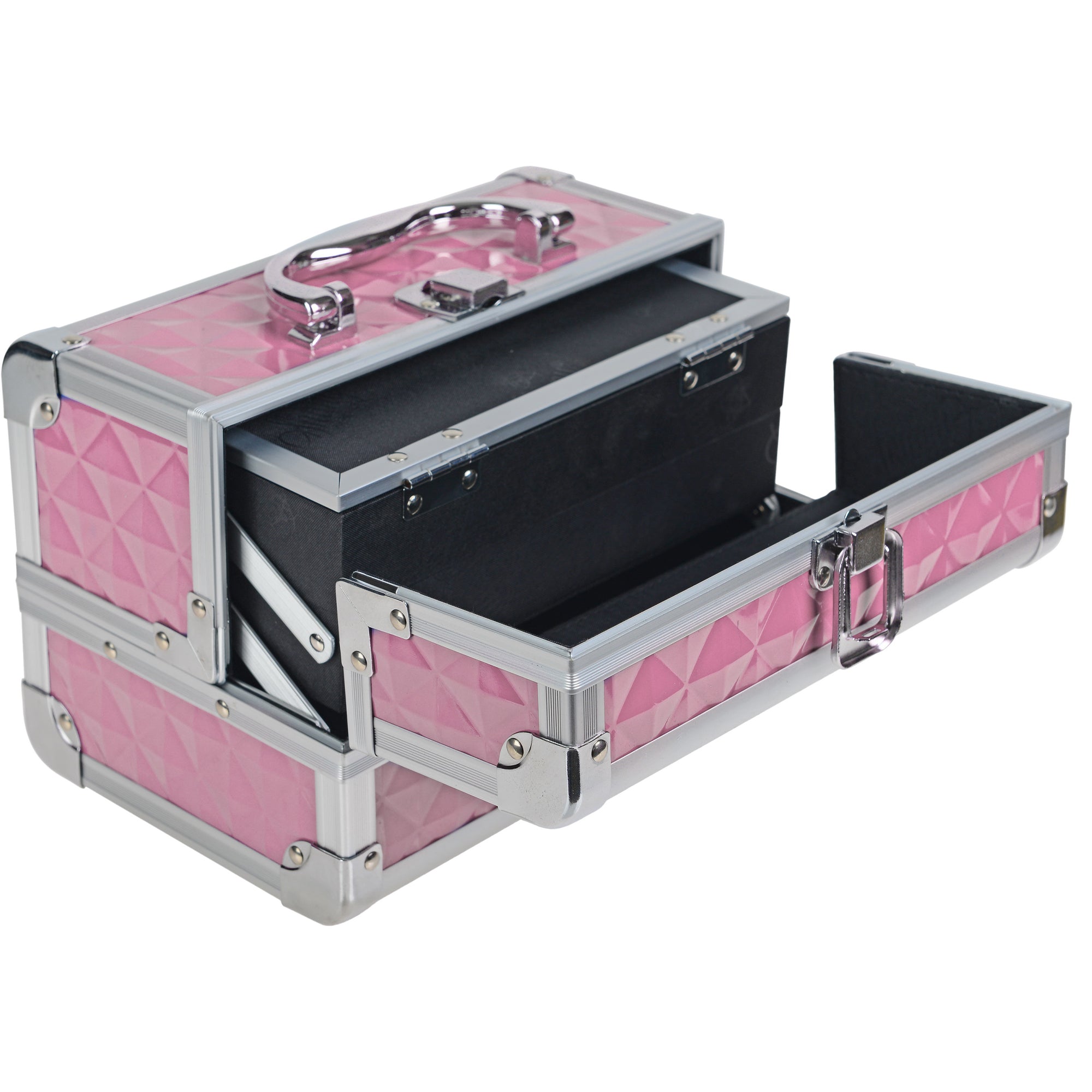 Professional Makeup Train Case with Mirror - Portable Cosmetic Organizer for Makeup Artists & Travel - Perfect for Salon, Home, and On-the-Go Beauty Needs