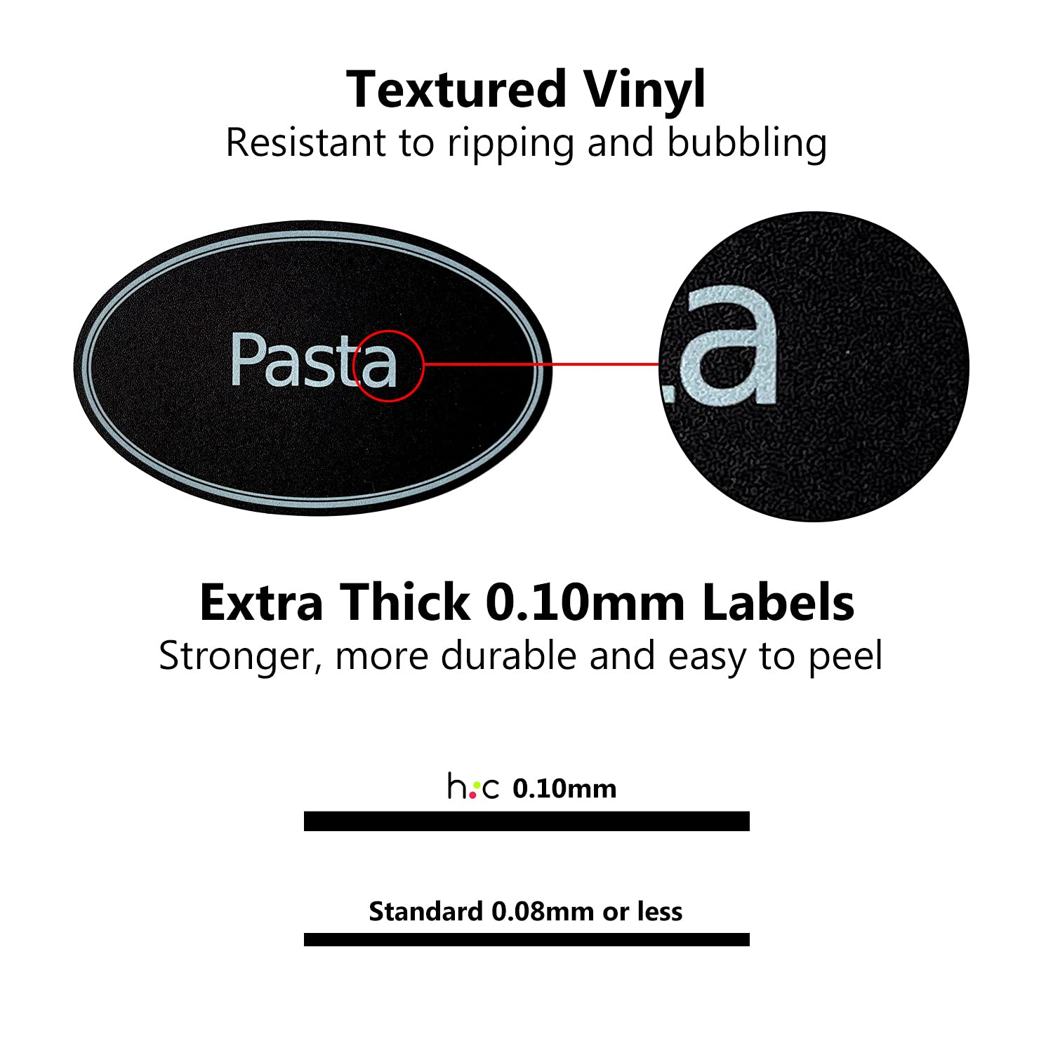 350 Preprinted Pantry Labels - Heavyweight Vinyl Black Chalkboard Stickers | Waterproof Oval Labels for Canisters & Kitchen Containers (3