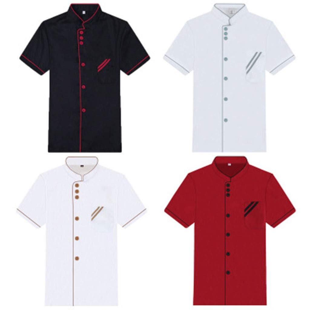 Unisex Chef Coat Jacket - Short Sleeve Lightweight Cooking Uniform for Men & Women - Perfect for Restaurants, Culinary Schools & Home Cooking