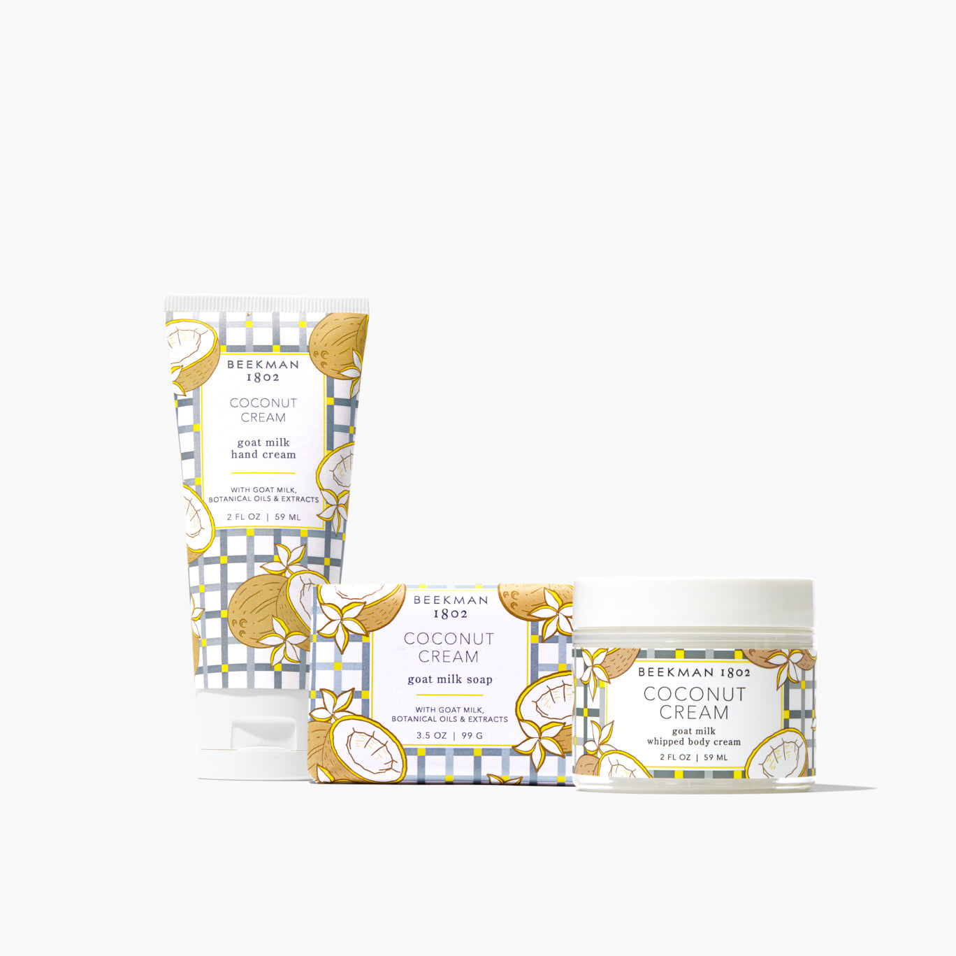 Luxury Coconut Cream Bodycare Gift Set for Holidays - Moisturizing Body Lotion, Shower Gel & Scrub - Perfect for Spa Day, Vacation & Relaxation