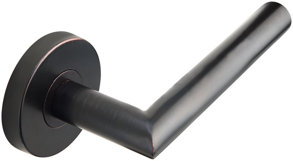 Oil Rubbed Bronze Rosette Tubular Latch - RA105L471-10B 4-Passage Door Lock with Frankfurt Lever & 2-3/4