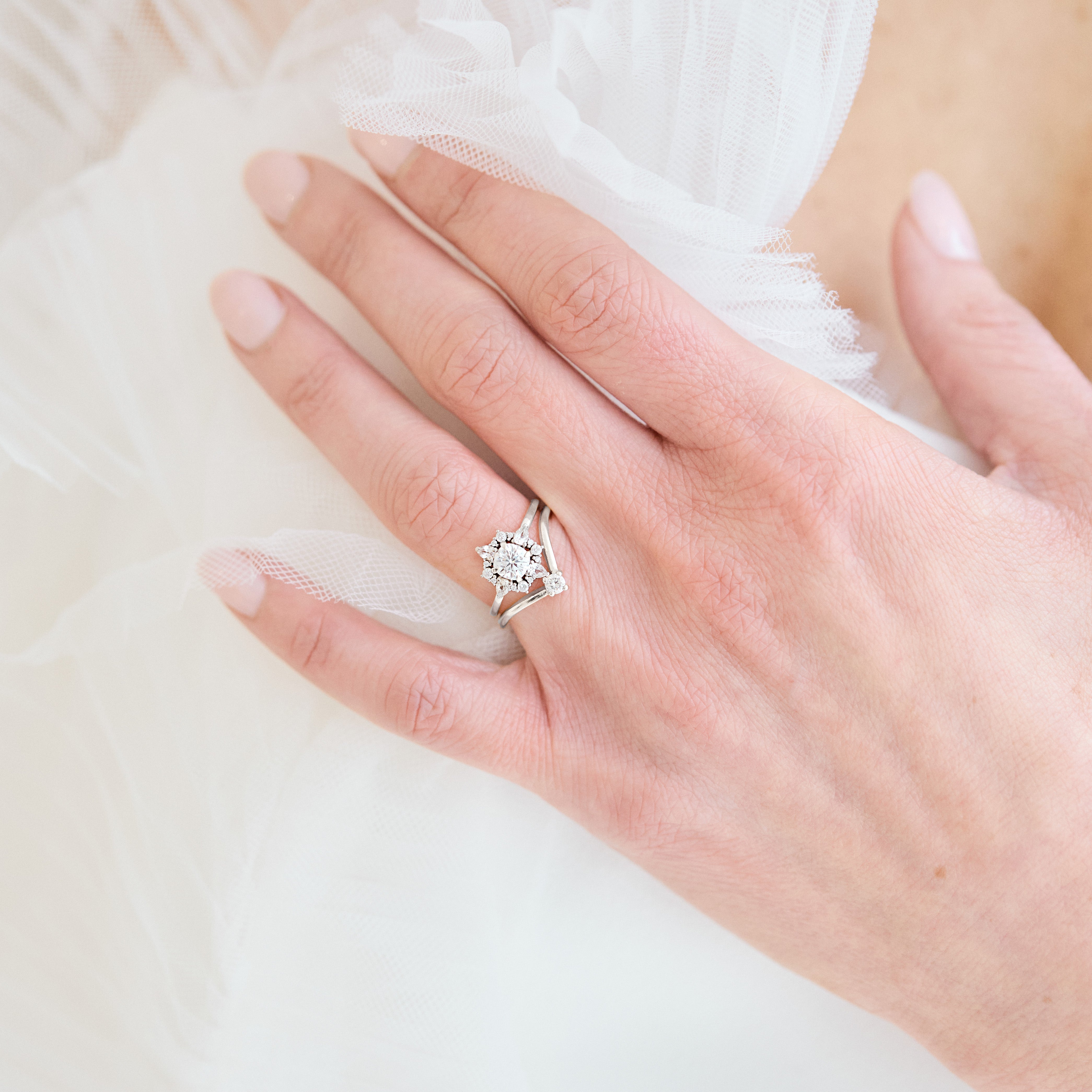 Daphne Moissanite Sapphire Diamond Ring for Women - Elegant Wedding, Engagement, Anniversary Jewelry Gift - Perfect for Bridal, Party & Special Occasions