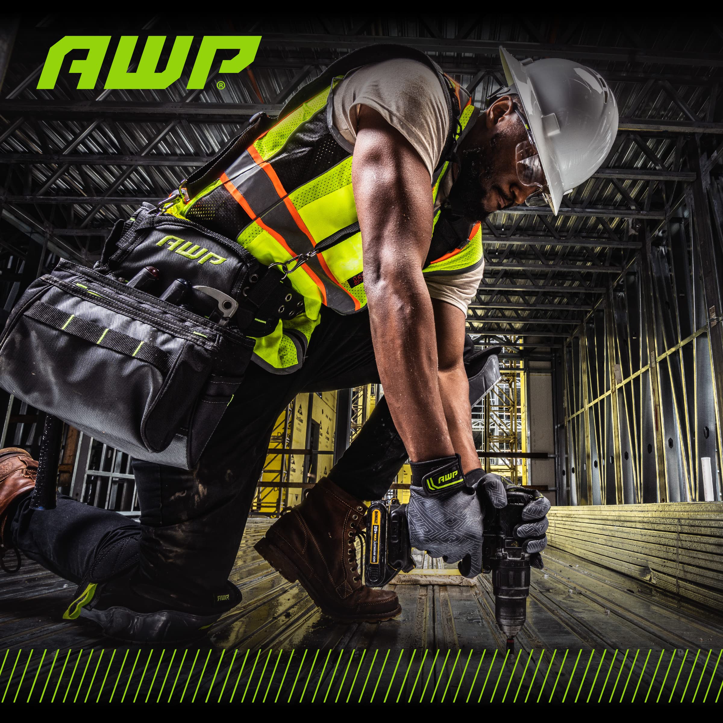 AWP Extreme Fit Work Gloves - Durable & Comfortable Safety Gloves for Construction, Gardening & DIY Projects - Perfect for Heavy Duty Work & Outdoor Activities