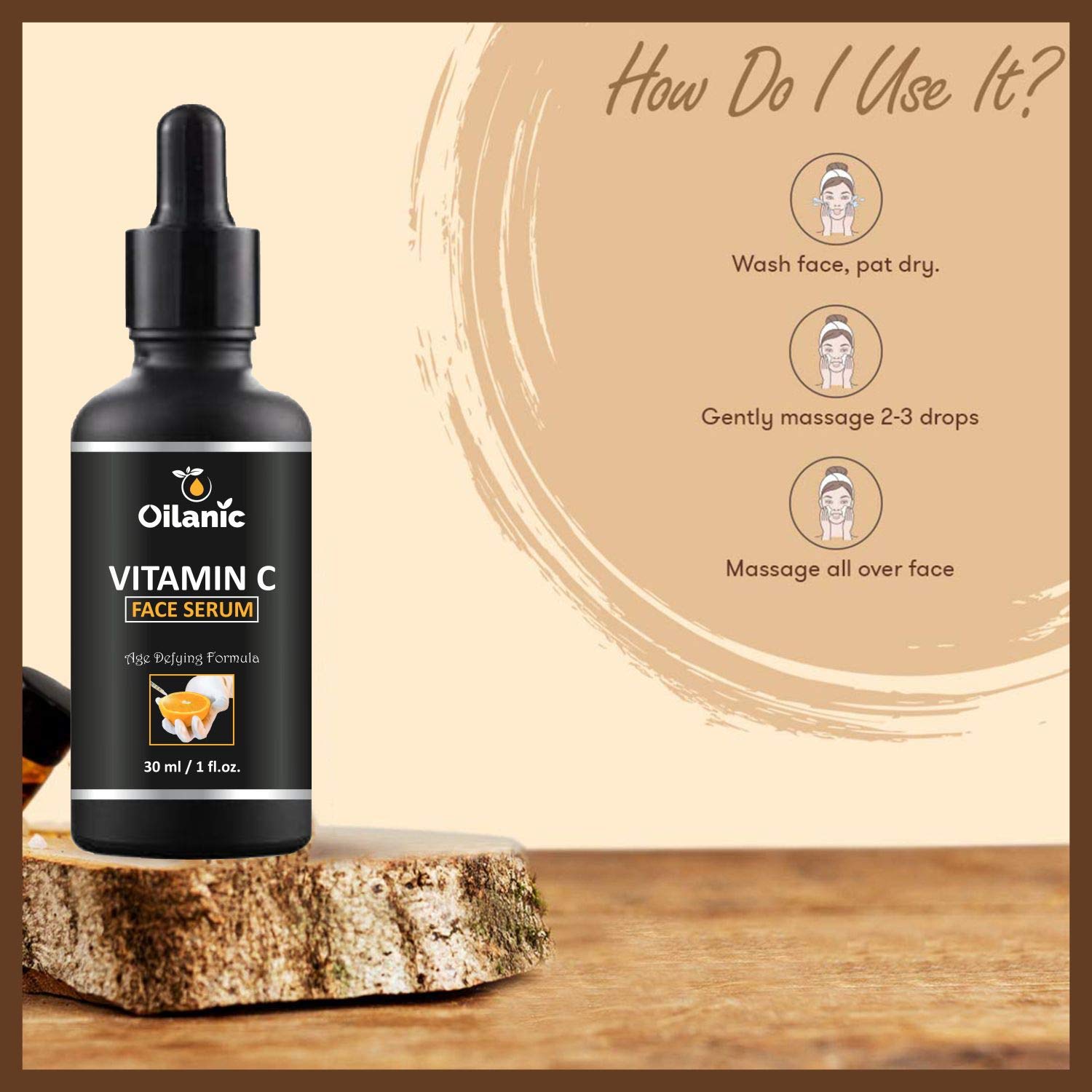 Oilanic Vitamin C Face Serum 30ml - Dark Spot Corrector & Anti-Wrinkle Treatment for Glowing Skin | Hydrating & Brightening Facial Serum for Women & Men | Acne Scar Repair & Skin Moisturizer | Day & Night Use for Radiant Complexion