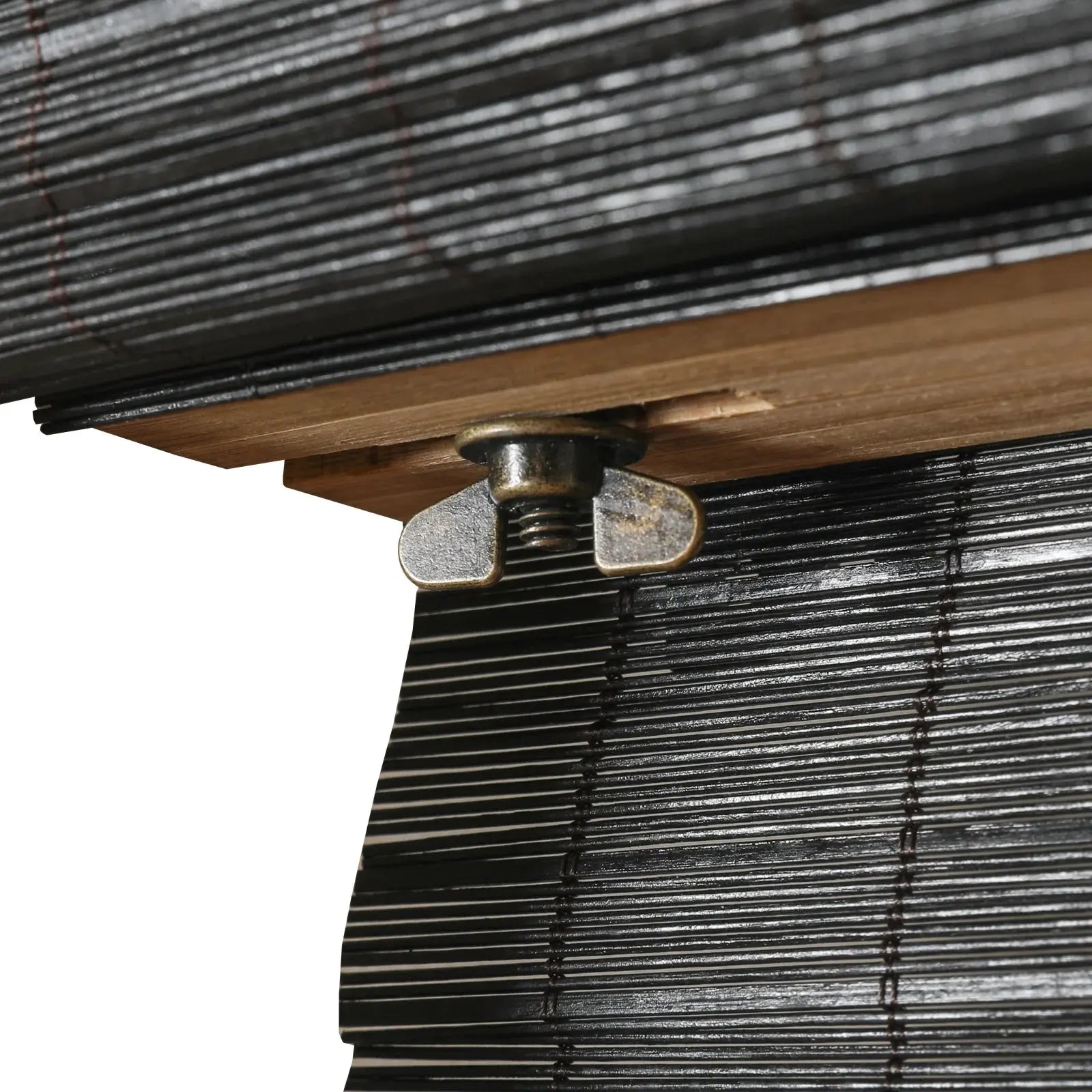 Sybil Bamboo Roman Shade - Moonless Night Color | Natural Eco-Friendly Window Treatment | Perfect for Living Room, Bedroom & Office Privacy