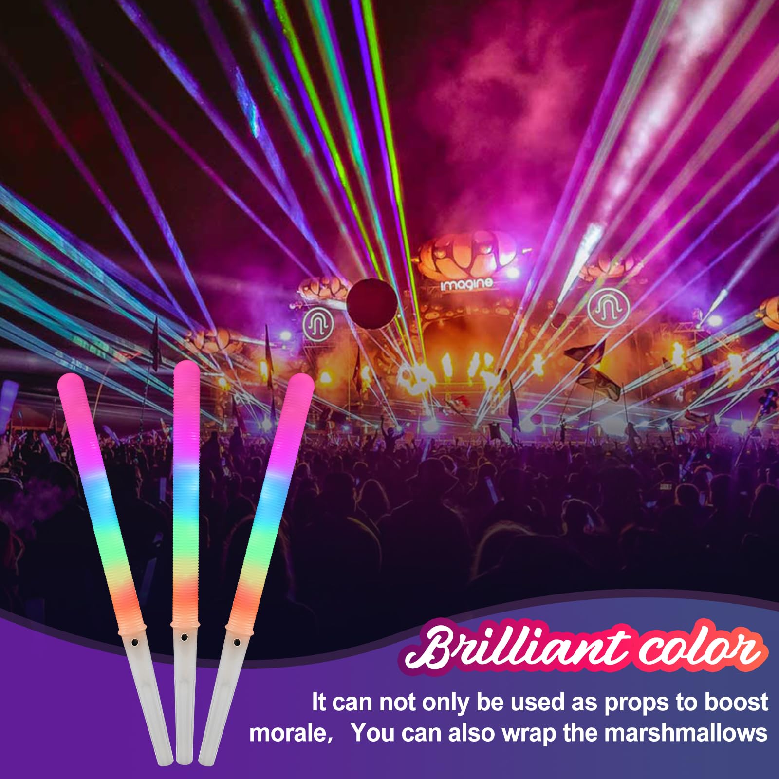 20 Pack LED Multi-Mode Cotton Candy Cones with Flashing Glow Sticks - Reusable Party Supplies for Christmas, Birthday, Amusement Park & Carnival Events (Perfect for Night Parties, Festivals & Candy Buffets)