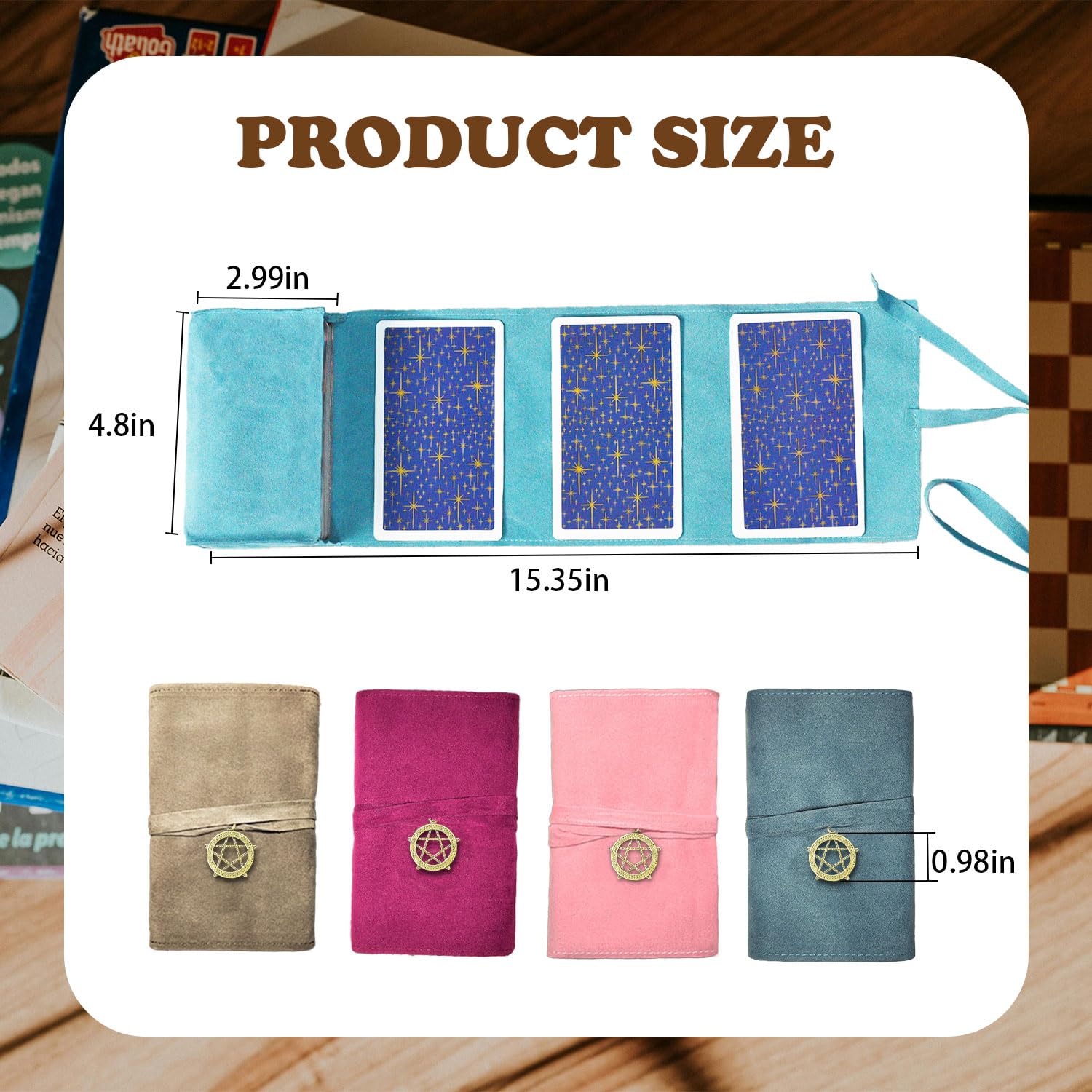 Knana 5-Piece Velvet Tarot Card Bags Set - Premium Tarot Deck Storage Pouch & Wrap Organizer for Tarot Cards, Playing Cards (Star Pattern) - Perfect for Tarot Reading, Card Protection & Travel