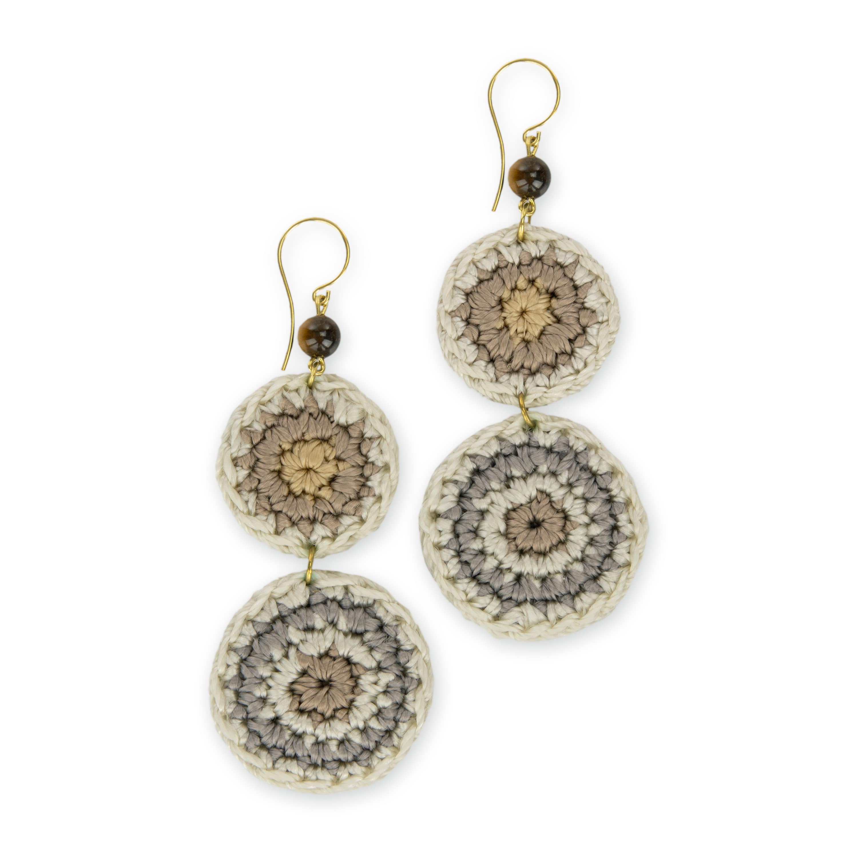 Elegant Jasper Double Disc Earrings for Women - Boho Chic Dangle Jewelry for Casual & Party Wear