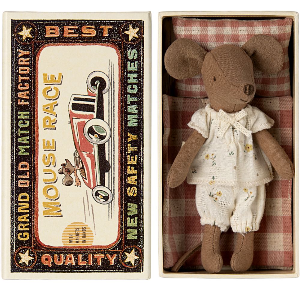 Maileg Big Sister Mouse in Matchbox - Adorable Miniature Toy for Kids | Perfect for Dollhouse Play, Collectibles & Gift Giving