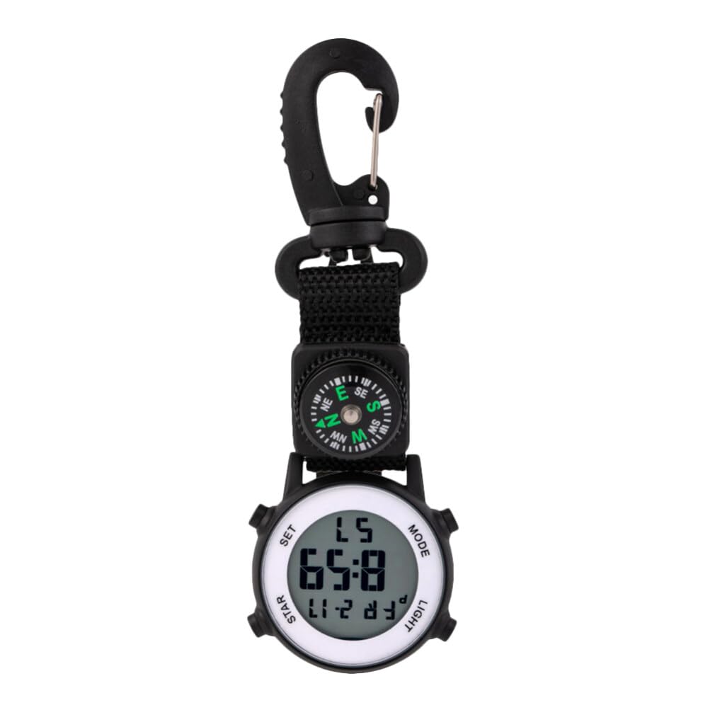 Gatuida Digital Carabiner Watch - Clip On Keychain Watch with LED Display, Multipurpose Outdoor Hanging Watch for Hiking, Camping, Backpacking & Travel Accessories