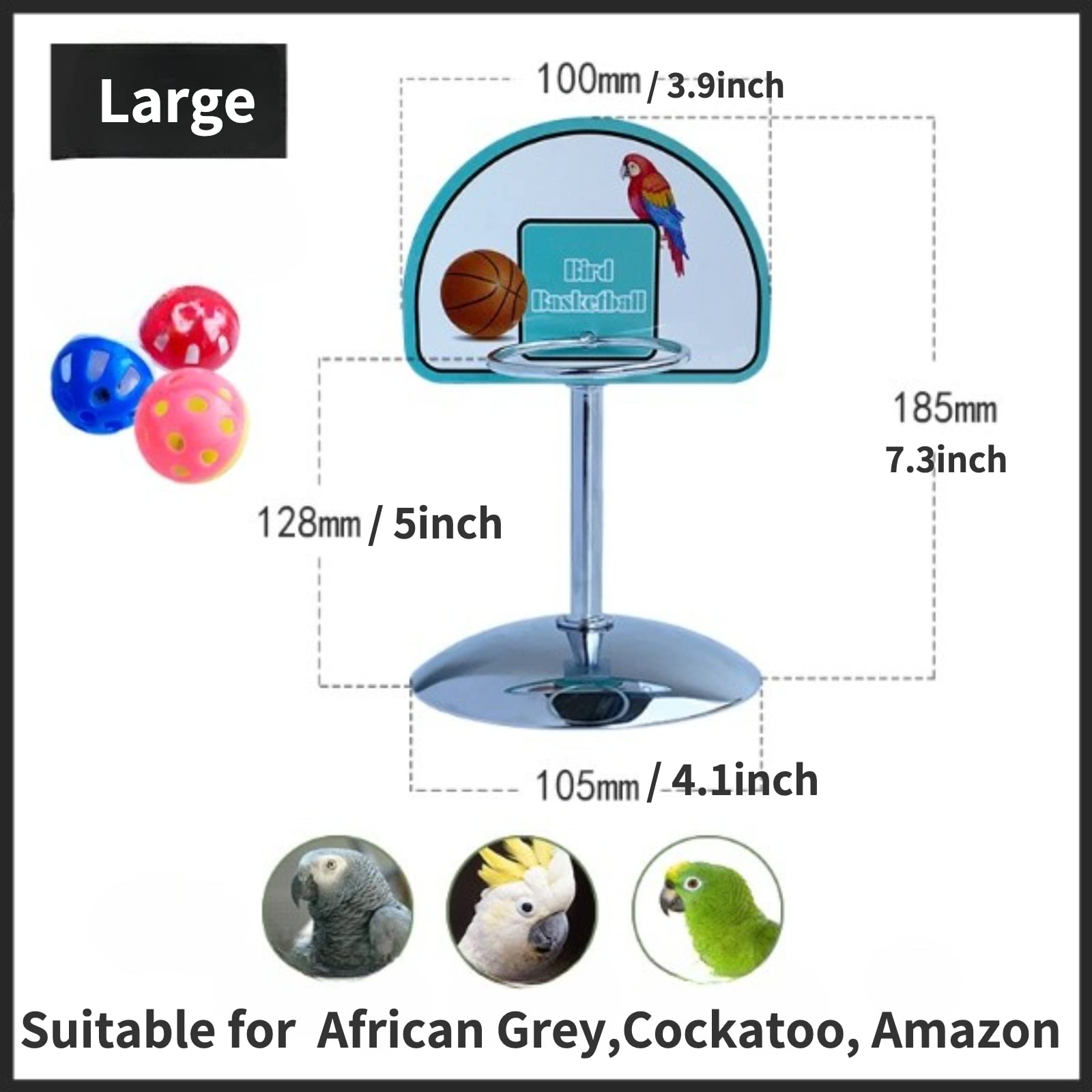 Parrot Training Toys - Interactive Bird Basketball Stacking Rings with Screw Base | Colorful Chewable Foraging Toys for Intelligence Development | Perfect for Cockatiels, Conures & Large Parrots | Cage & Playground Enrichment Activity