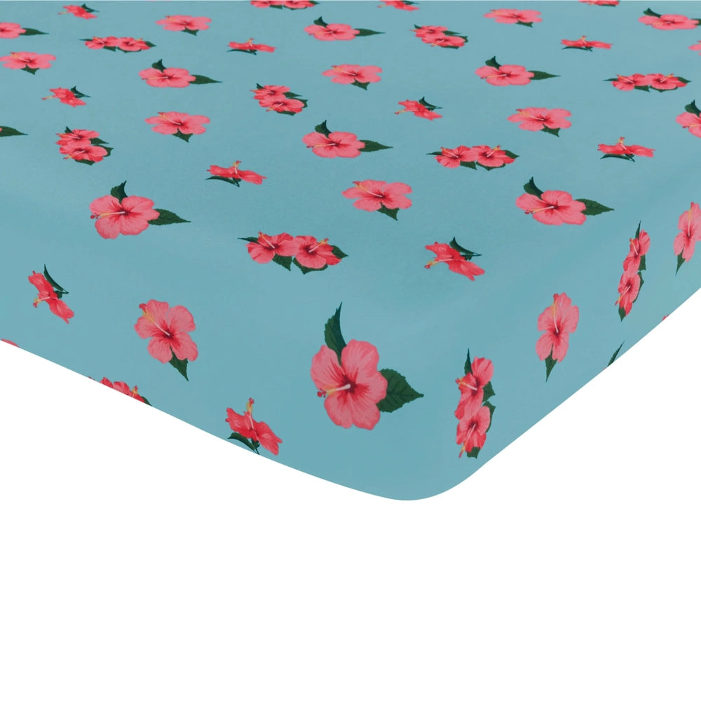 Kyte Baby Crib Sheet - Soft Organic Cotton Fitted Crib Sheet in Hibiscus Pink for Nursery, Baby Bedroom & Daycare - Breathable & Hypoallergenic Baby Bedding