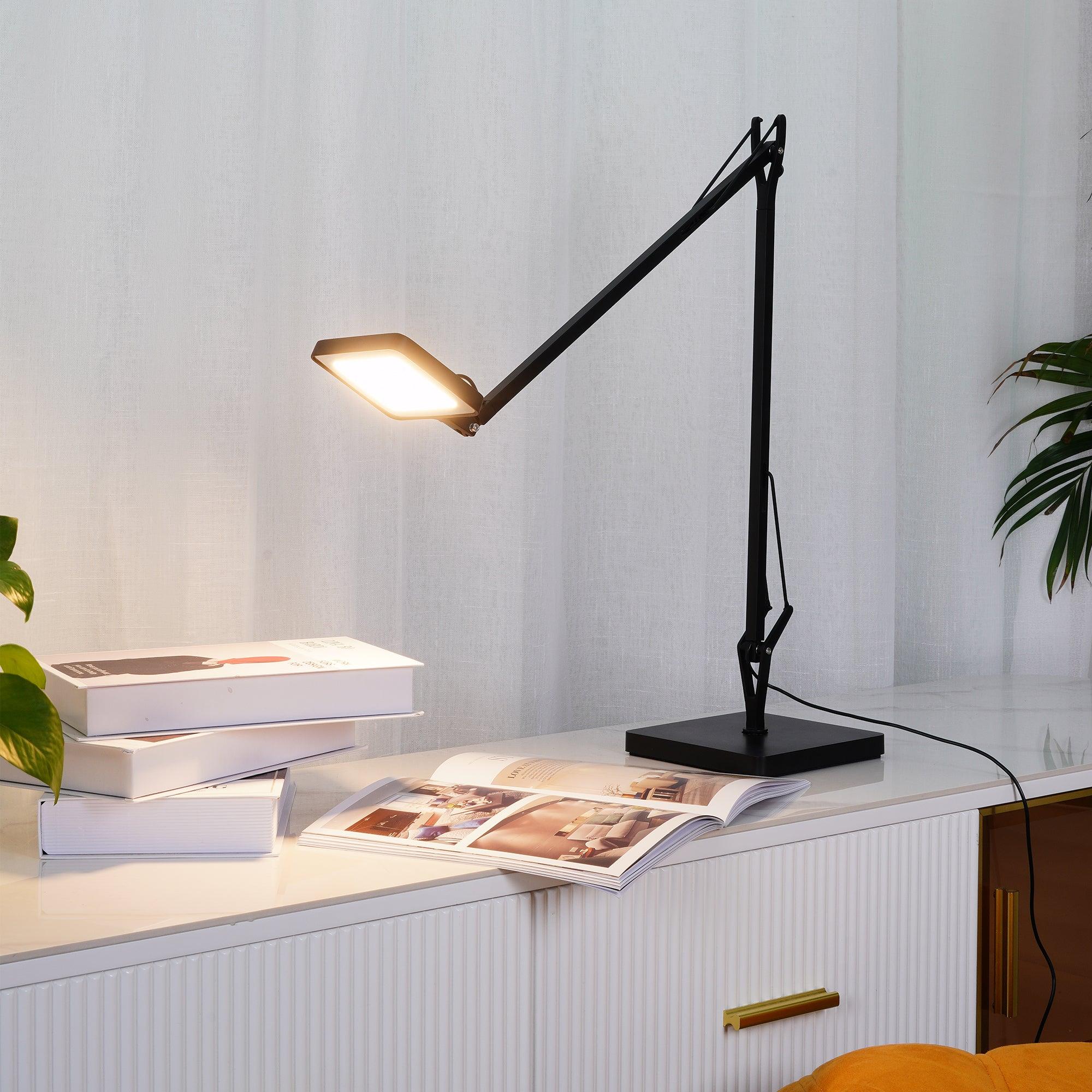 Kelvin Edge Table Lamp - Modern LED Desk Light with Adjustable Brightness for Home Office, Bedroom, and Study Room - Perfect for Reading, Working, and Relaxing
