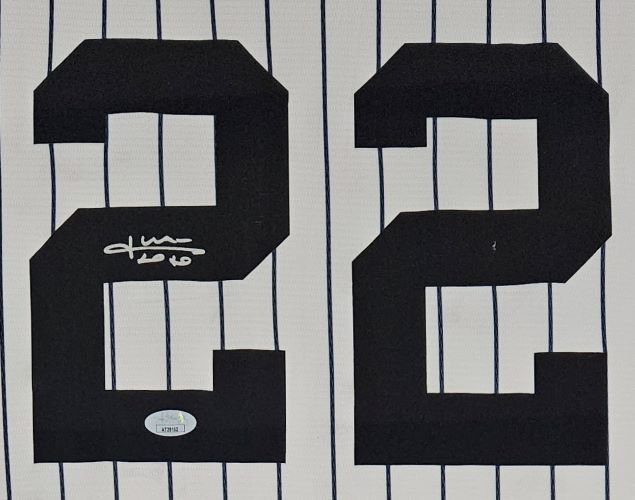 Juan Soto Autographed New York Yankees Nike Limited Edition Baseball Jersey - Framed with JSA Certificate - Perfect for Yankees Fans, Sports Memorabilia Collectors & Home Office Decor