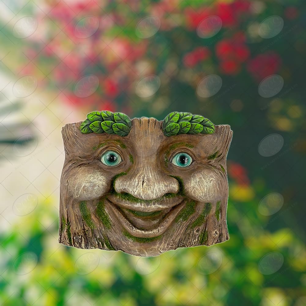 Red Carpet Studios 21092 Smiling Tree Face Planter - Handcrafted Resin Garden Decor for Indoor/Outdoor Plants - Perfect for Home, Office, and Garden Decorations