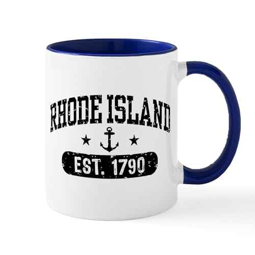 White/Navy Inside - Rhode Island Mug