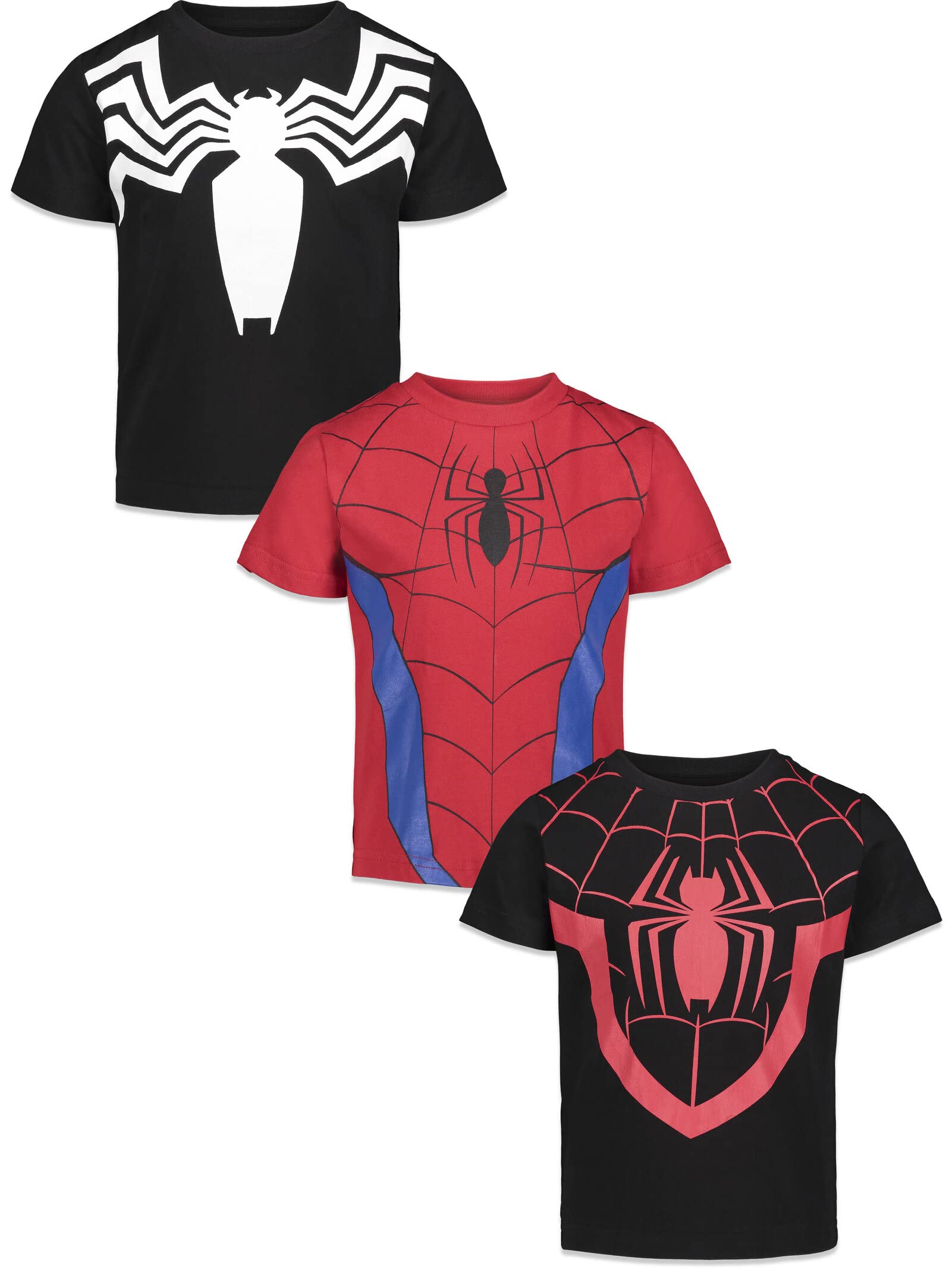 Marvel Avengers Spider-Man Iron Man Thor 3 Pack Graphic T-Shirts for Toddlers & Kids | Superhero Cotton Tees for Boys & Girls | Perfect for Halloween, Cosplay & Everyday Wear