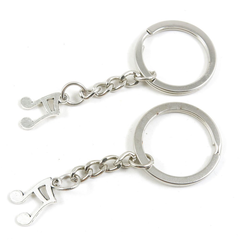 Bulk Keychain Key Rings with Charms - Door Car Keys Jewelry Making Supplies, Musical Note Clasps for DIY Crafts | Perfect for Key Organization, Gift Tags & Accessories